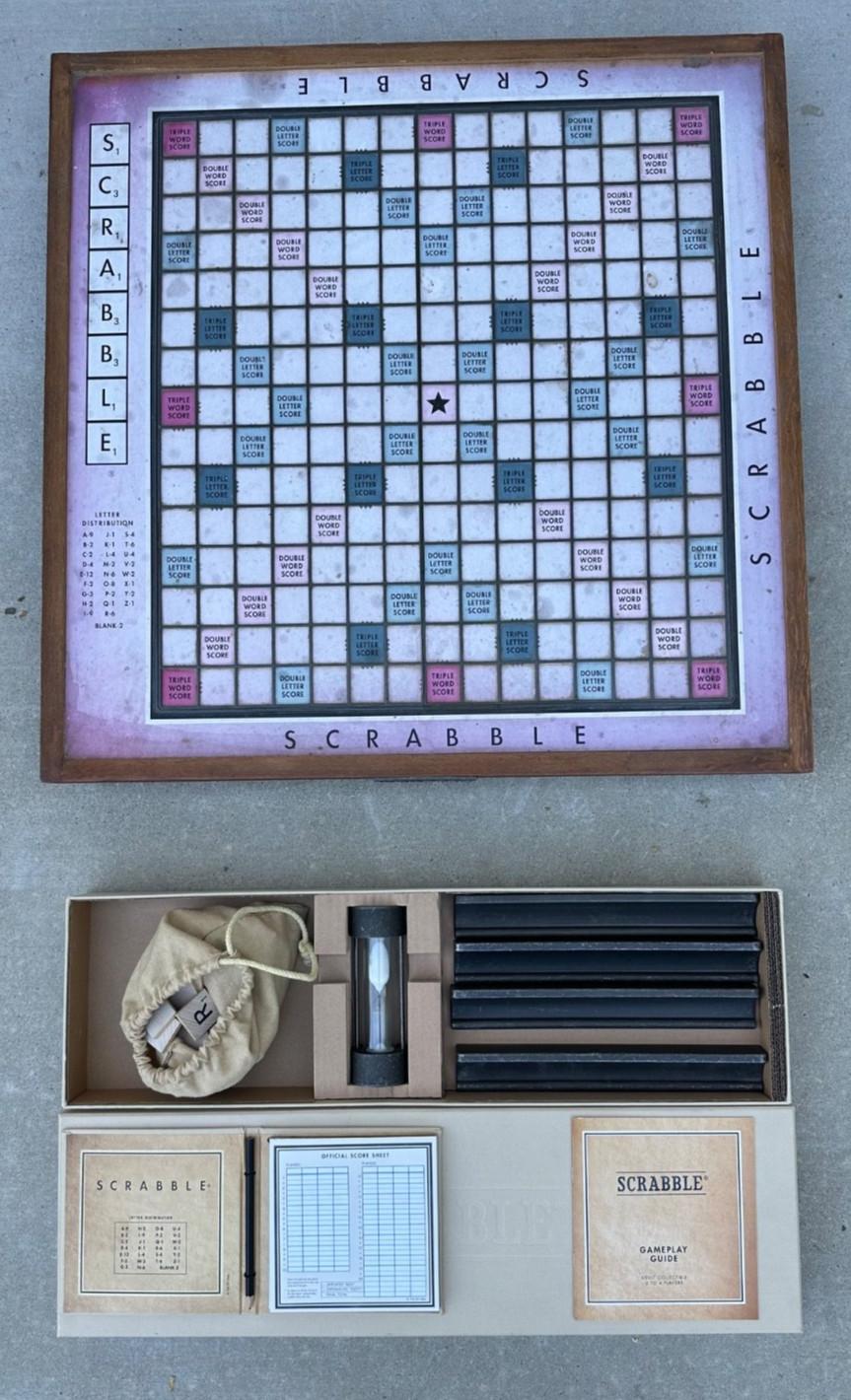 Restoration Hardware Giant Tabletop Scrabble Board Set Lazy Susan