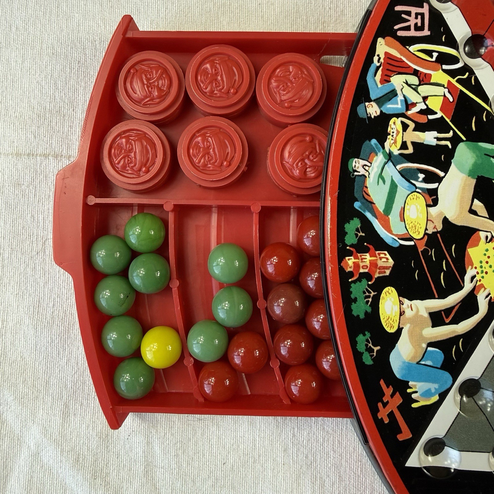 Vintage 1985 Deluxe Chinese & Regular Checkers By Steven Made In USA INCOMPLETE*