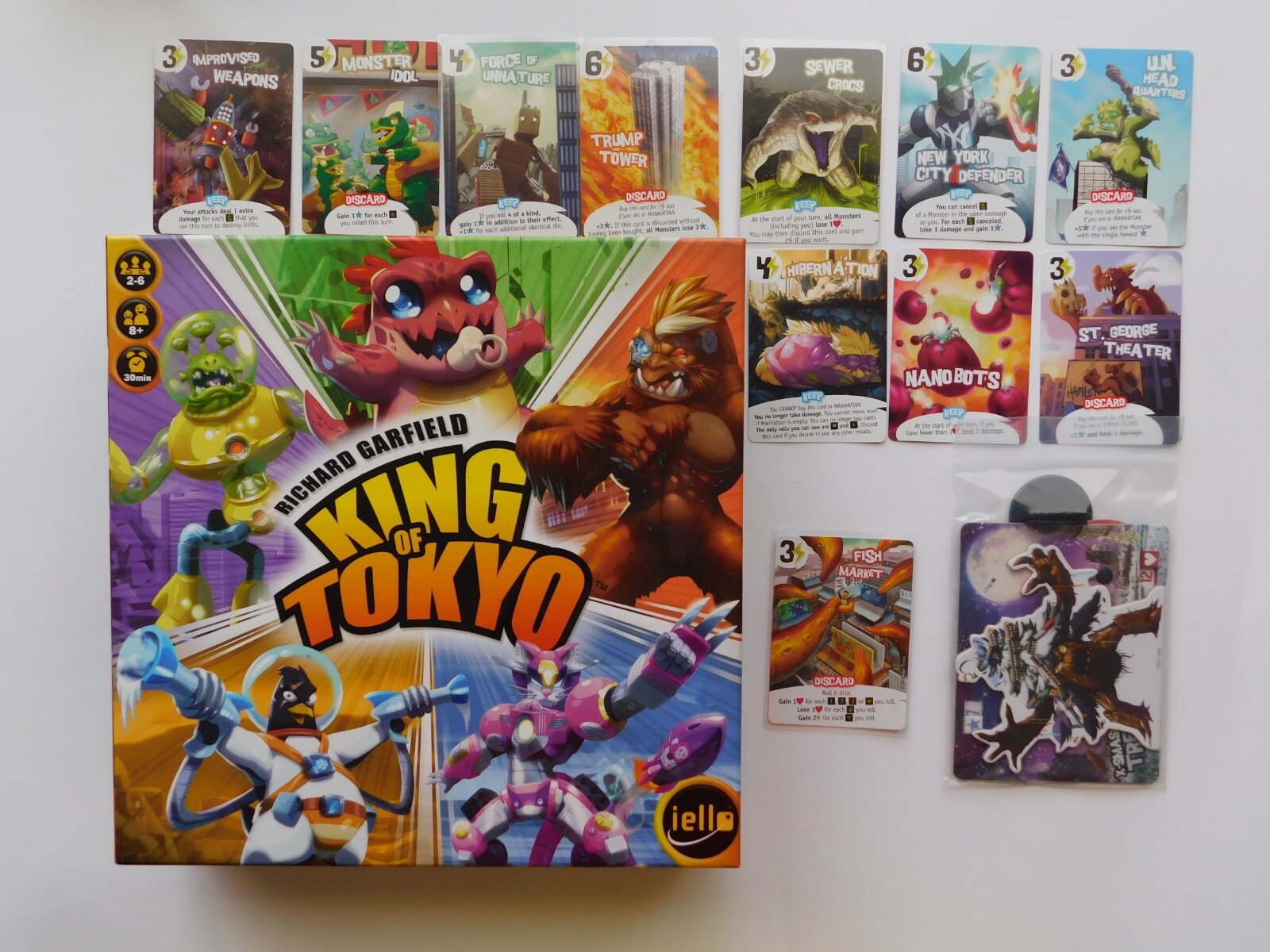 King of Tokyo 2017 Board Game & RARE Promos! 100% Complete! W/ Baby Gigazaur!