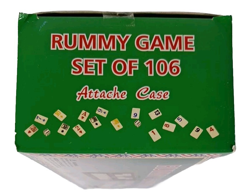 Deluxe Rummy Game Set Of 106 w/Wooden Racks in Attache Case CHH Games – NEW!