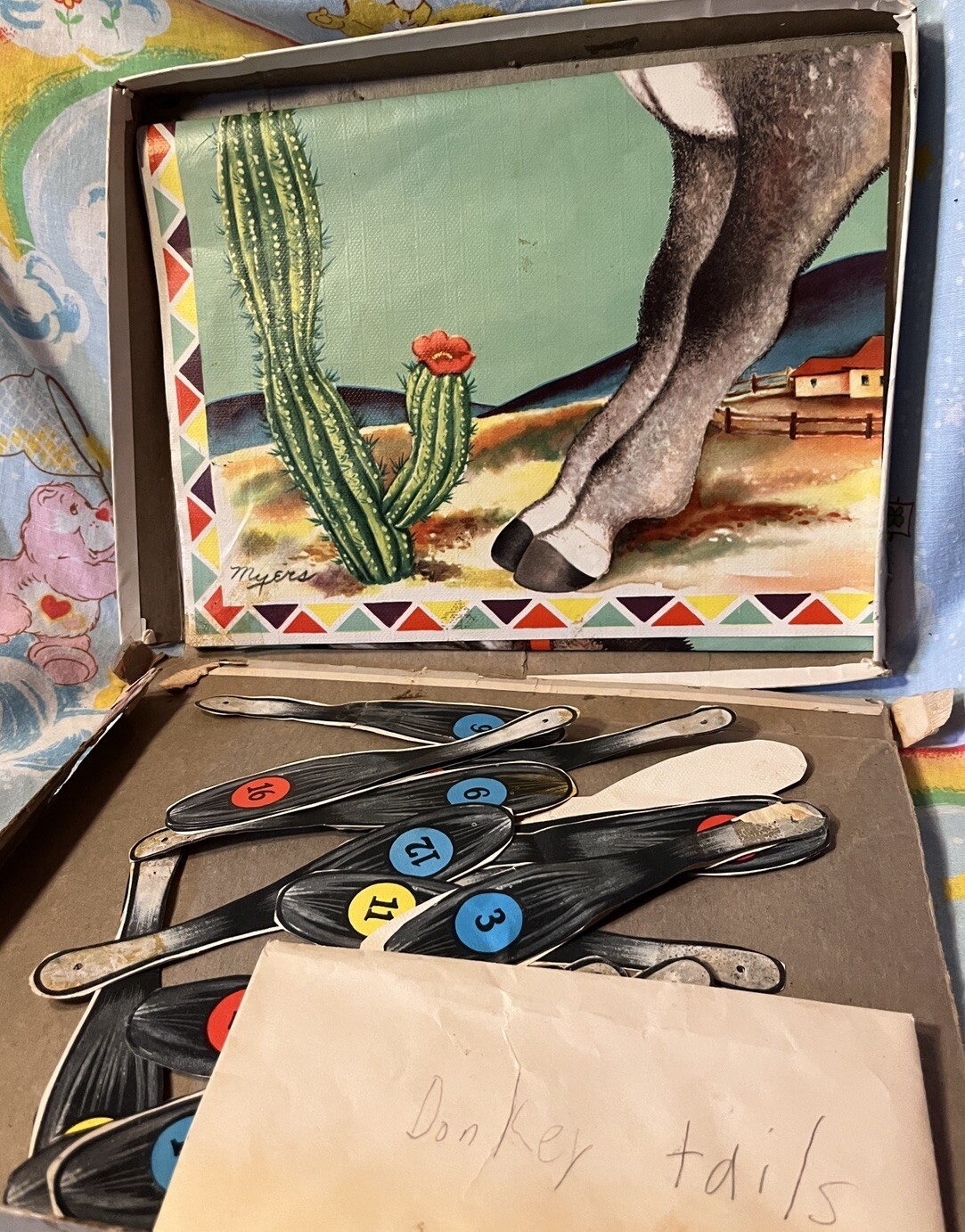 Vintage Donkey Party Game Pin The Tail 1950’s 60’s Poster Birthday Tails