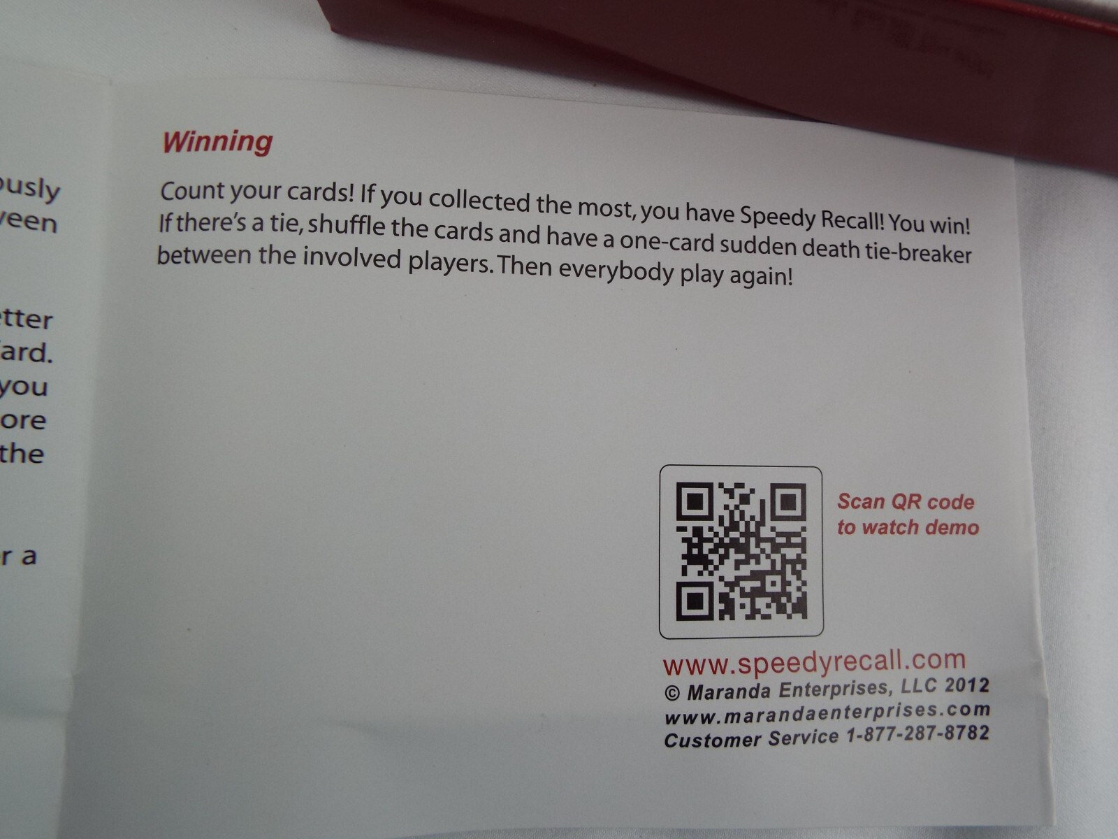 Speedy Recall The Edgy Game of Quick Wits Memory Cards