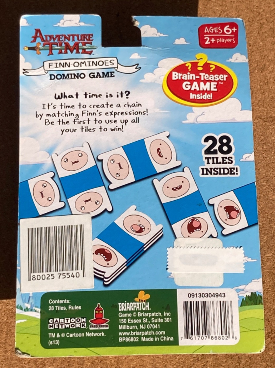 Adventure Time Collectible Finn Domino Game Cartoon Network Briarpatch Rare Find