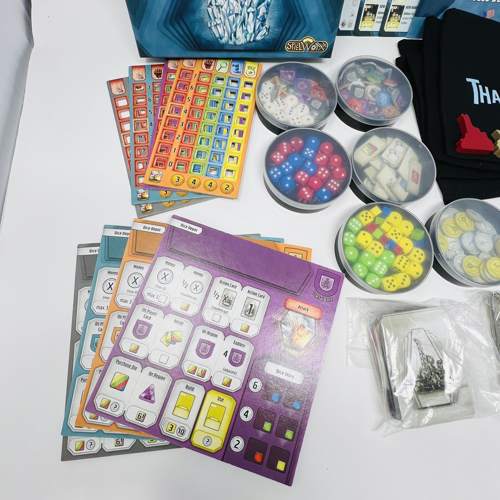 Tharos Board Game Spielworxx Bernd Scholz 2 to 4 Players Dice Bag Complete
