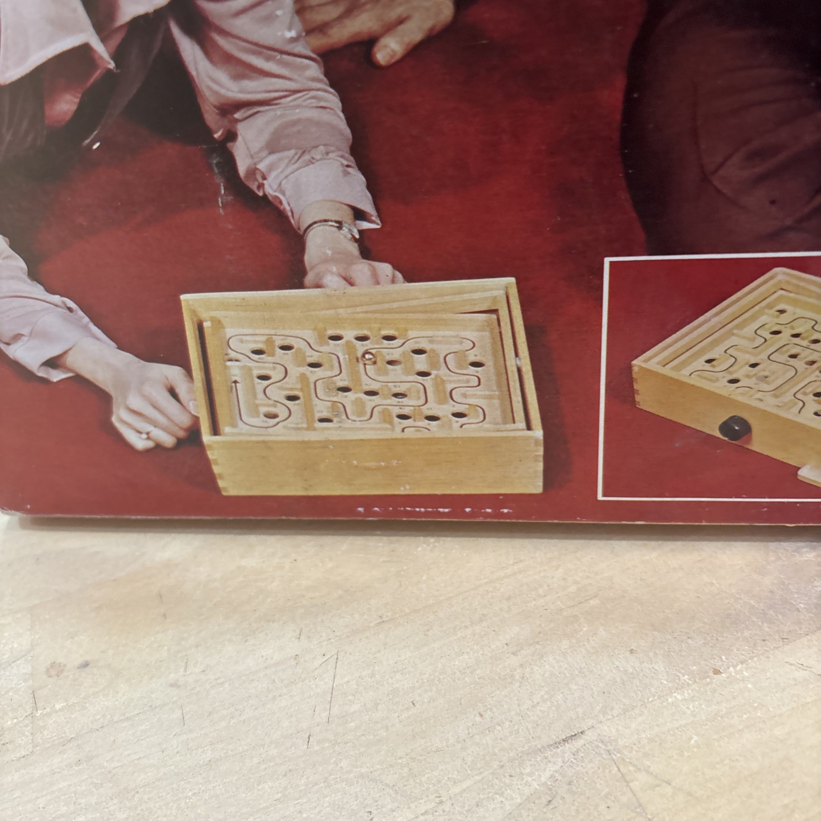 Vtg 80s Labyrinth Wooden Steel Ball Marble Tilting Maze Puzzle Game Roll-A-Maze
