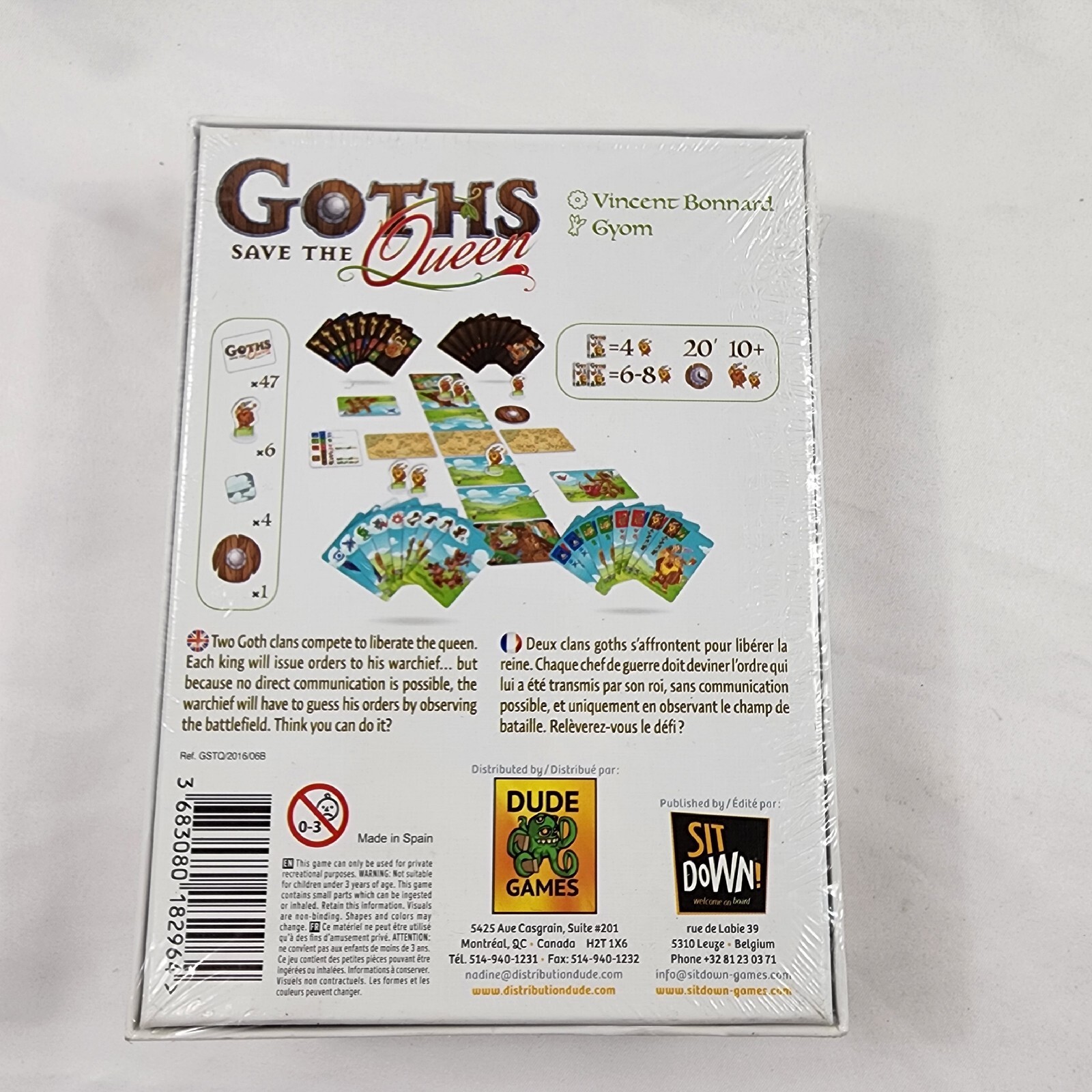 Dude Games Goths Save The Queen Strategy Board Game Night Fun 2-8 Players New