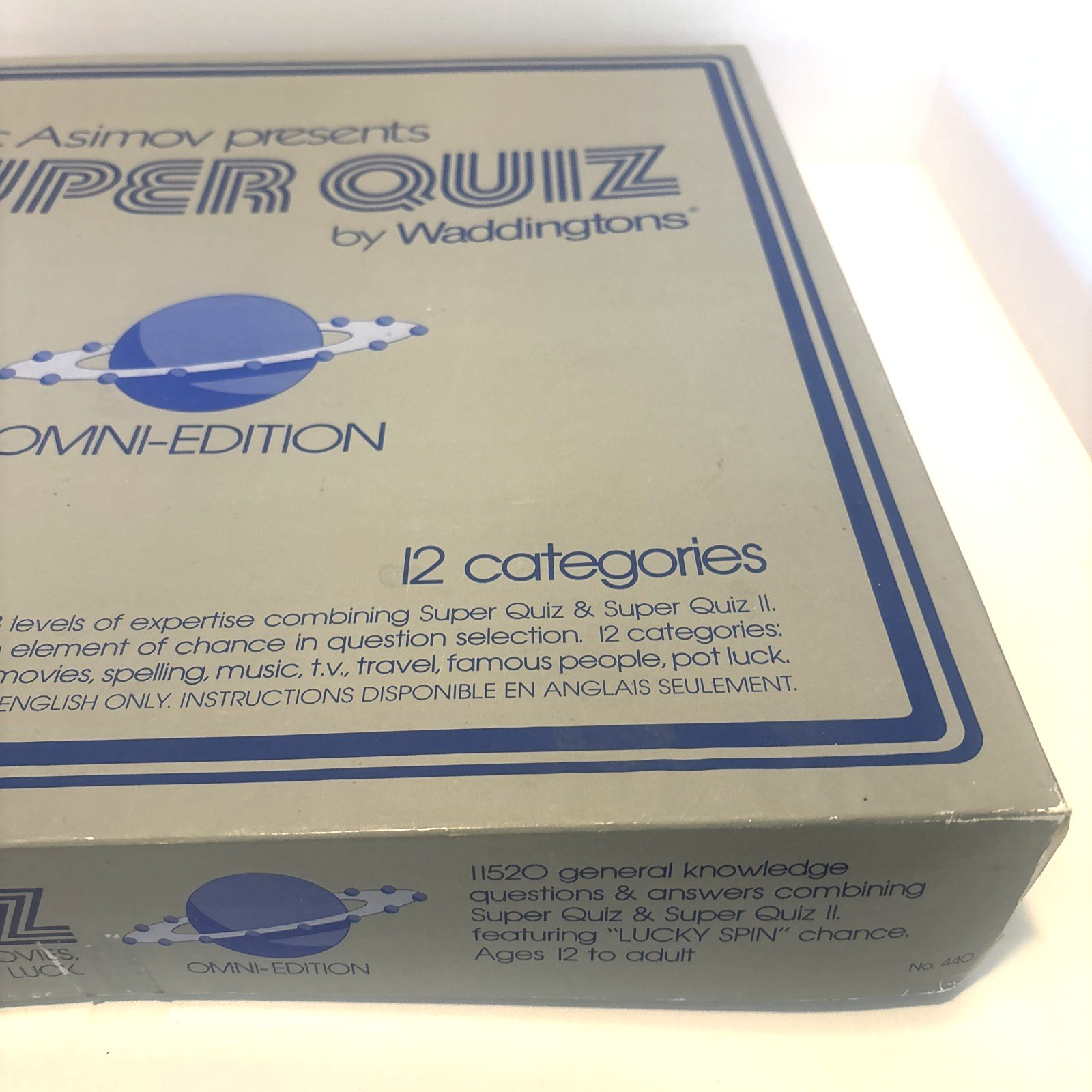 Vintage 80s Super Quiz Board Game Omni Edition 440 Rare Waddingtons COMPLETE