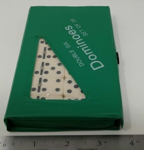 DOMINOES ONLINE DOUBLE SIX GAME MEDIUM SET 28 TILES & CASE/FREE DOMINO SALE