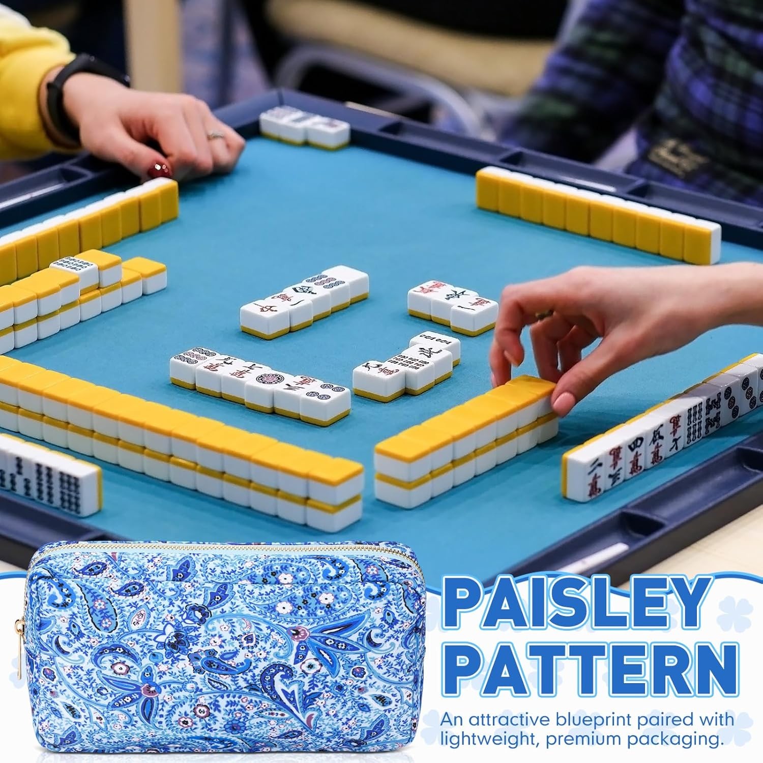 Empty Mahjong Tiles Bag Thickened American Mahjong Tiles Bag with Zipper Board G