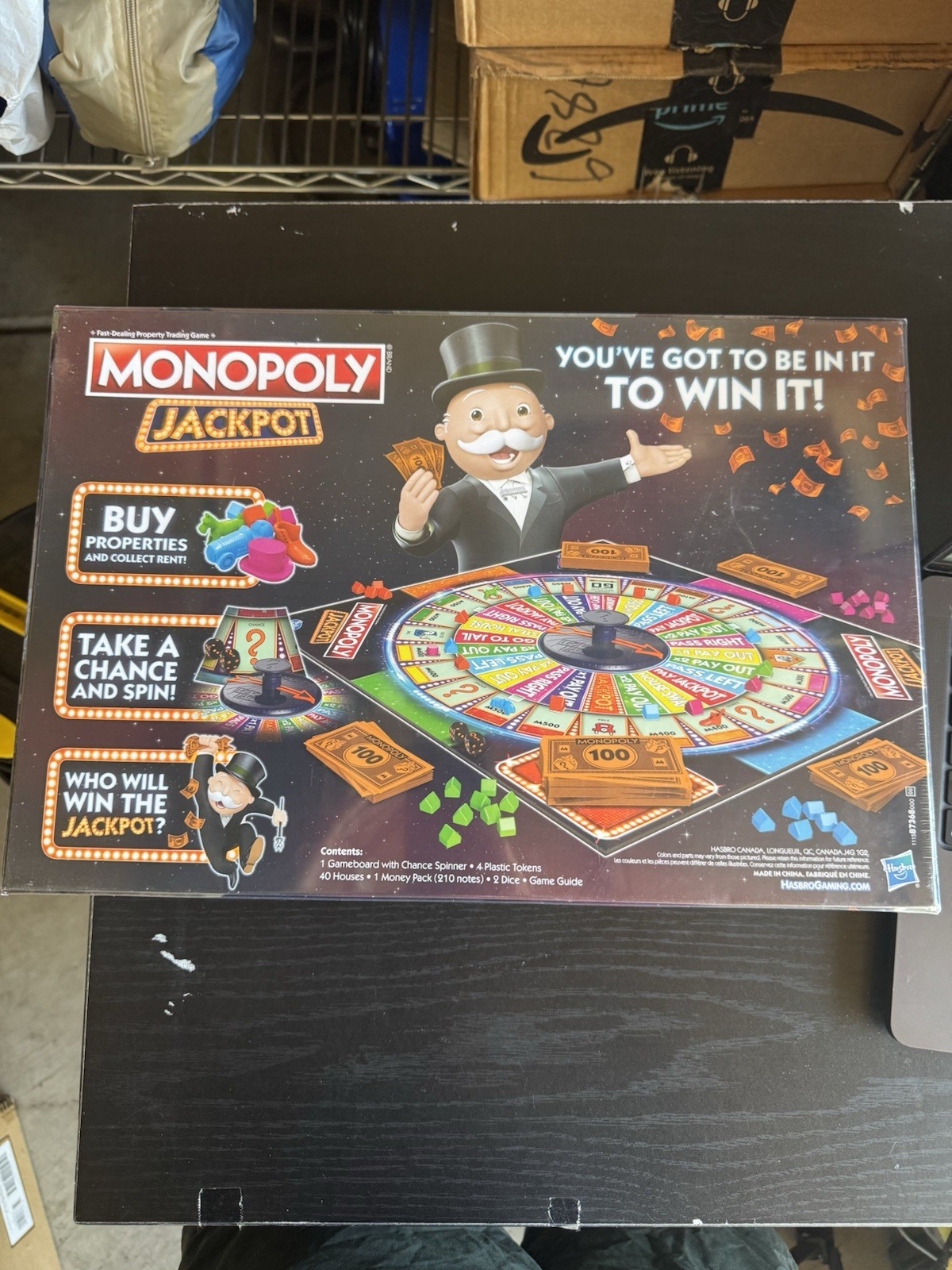 Hasbro Monopoly Jackpot Board Game Finance Theme Spinner Ages 8+ Complete