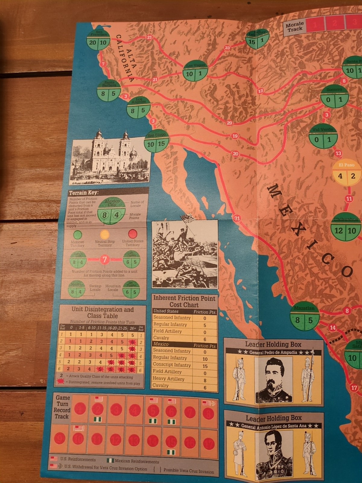 Strategy And Tactics #127 Rush For Glory War With Mexico 1846-1847 Game Map