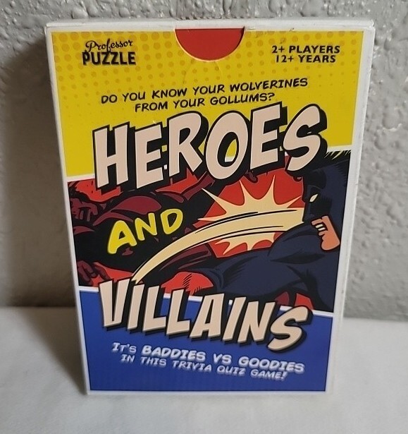 Professor Puzzle – Heroes and Villains Quiz Card Game Suitable for 12+
