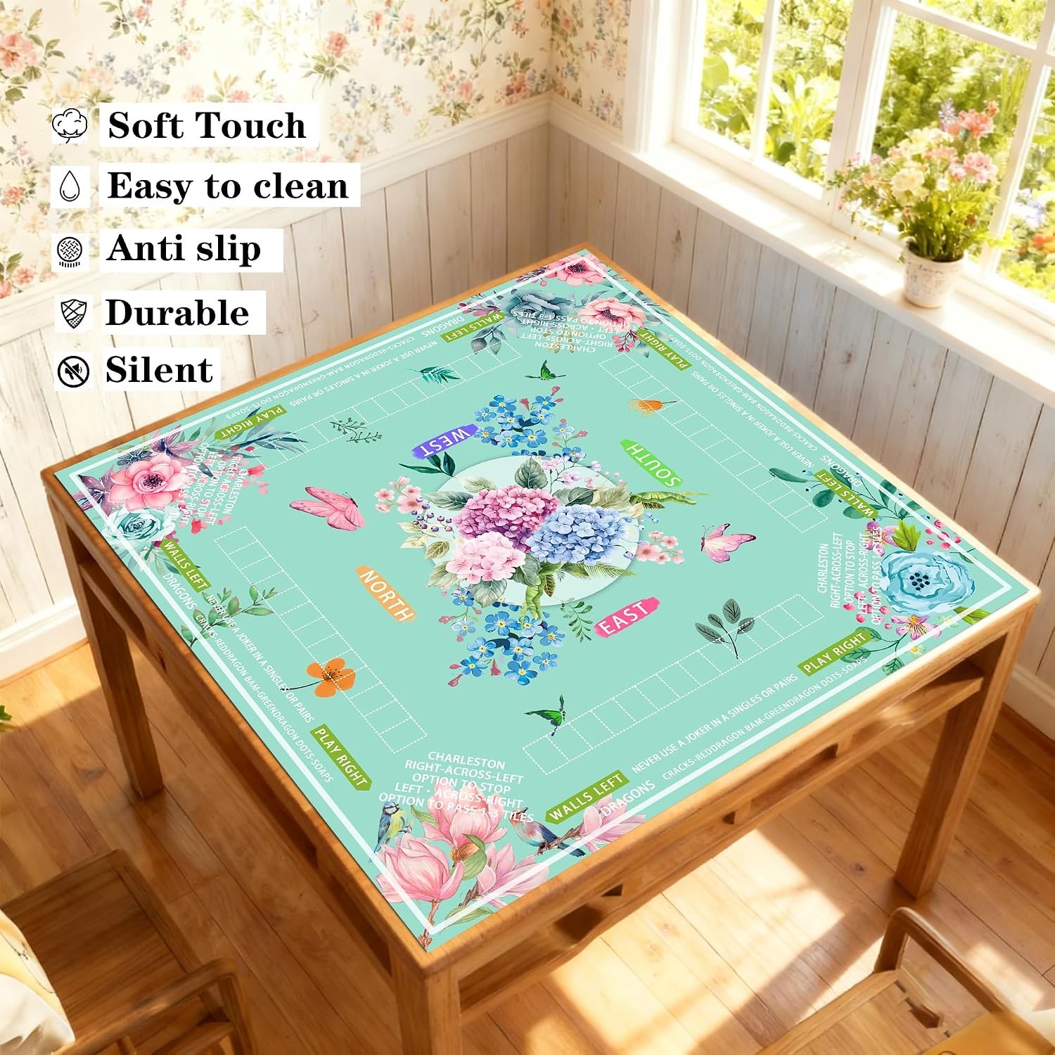 American Mahjong Table Cloth Drawstring Bag 31.5 Inch Mat Cover Protection