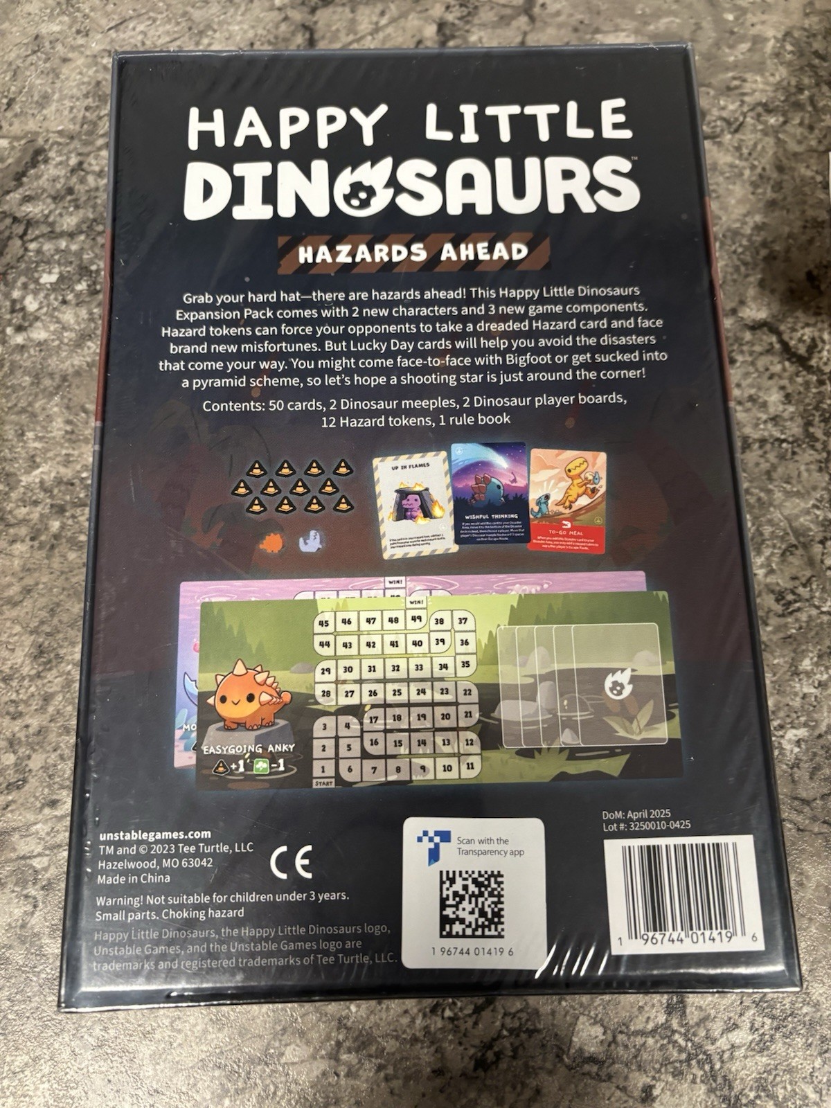 Happy Little Dinosaurs Hazards Ahead Expansion Game for Tabletop Gameplay