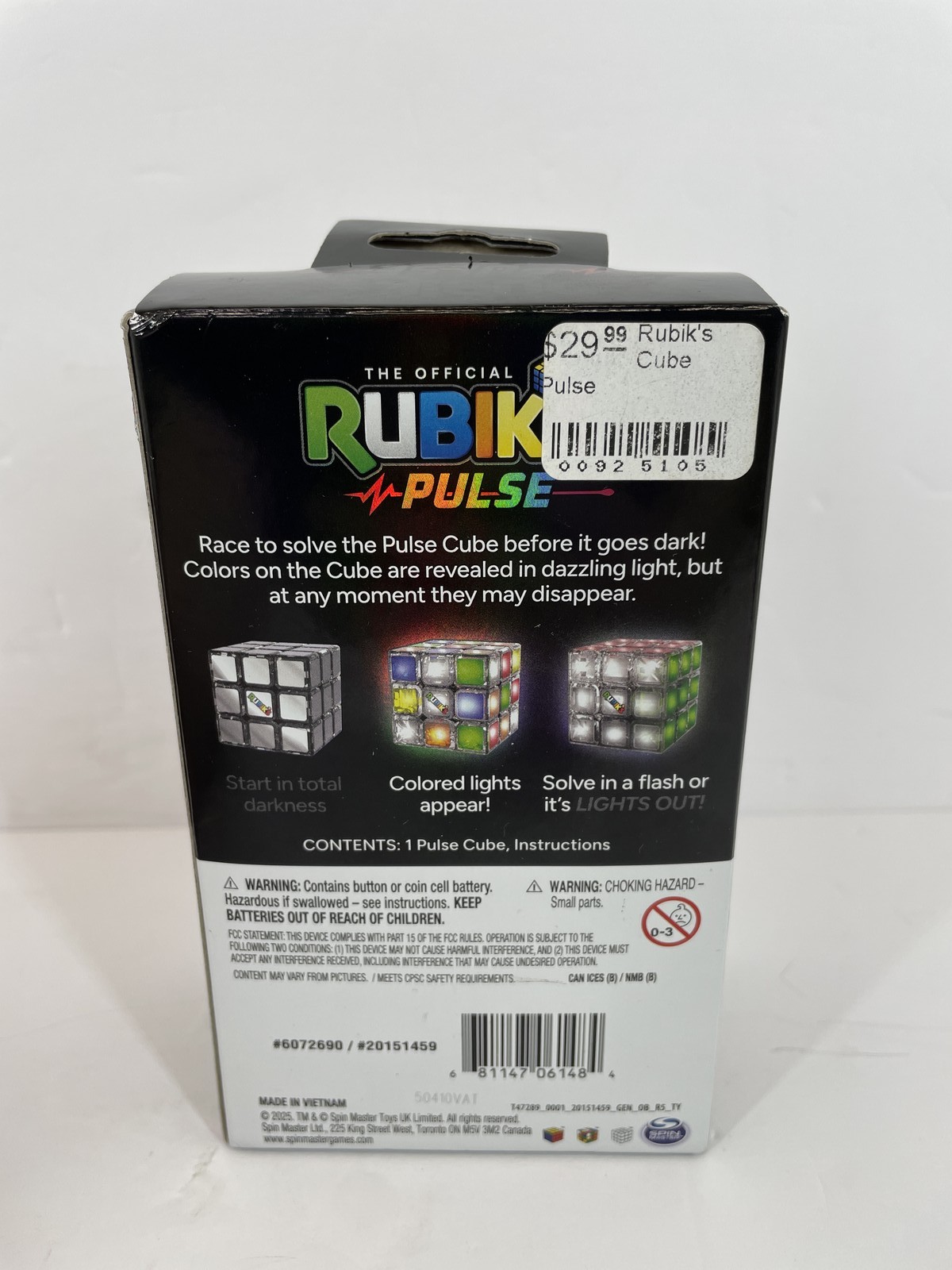 Rubik’s Pulse Electronic Light Up Puzzle Cube Game Spin Master NEW 8+