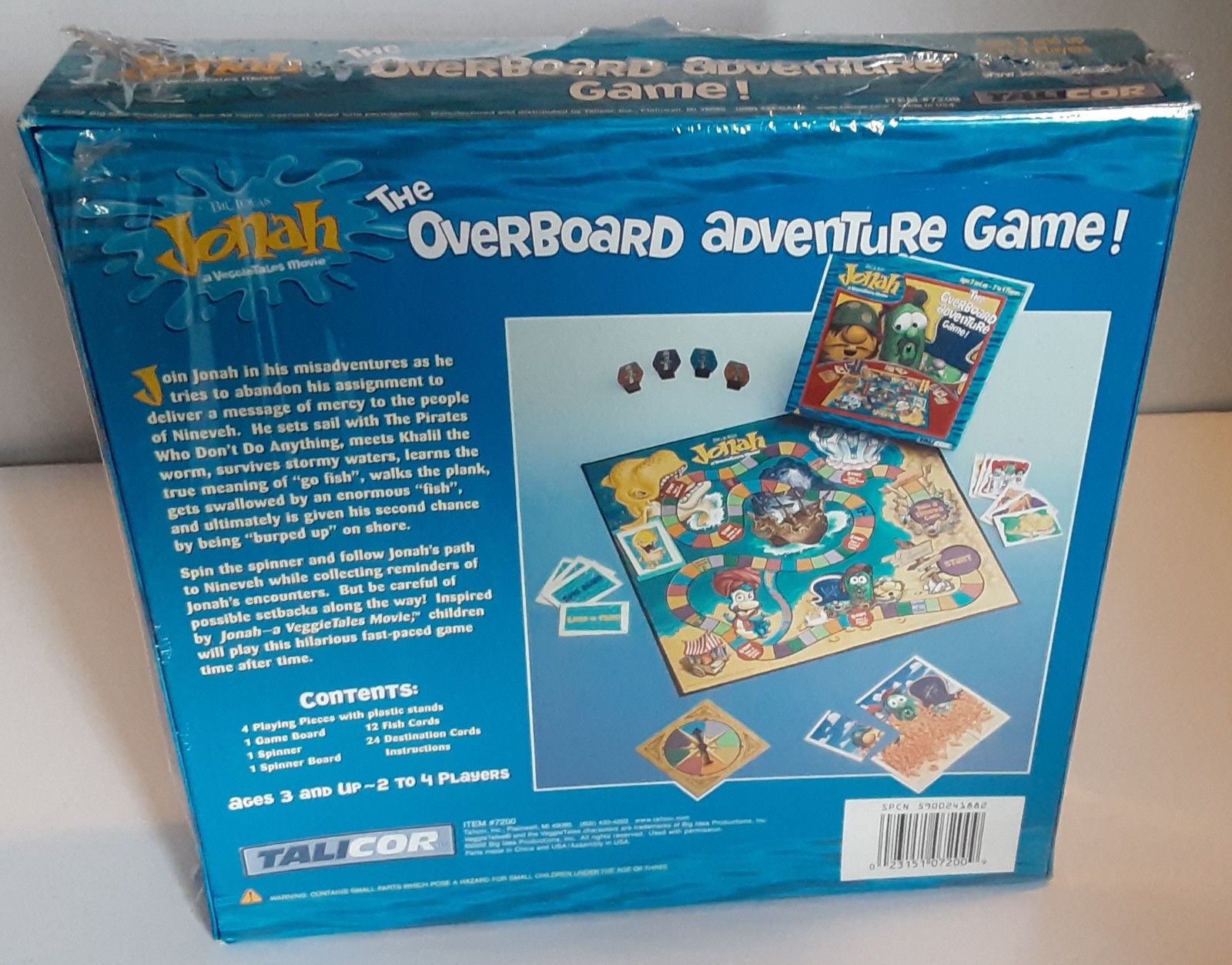 Veggietales Jonah Movie The Overboard Adventure Board Game 2002 Talicor 7200 New