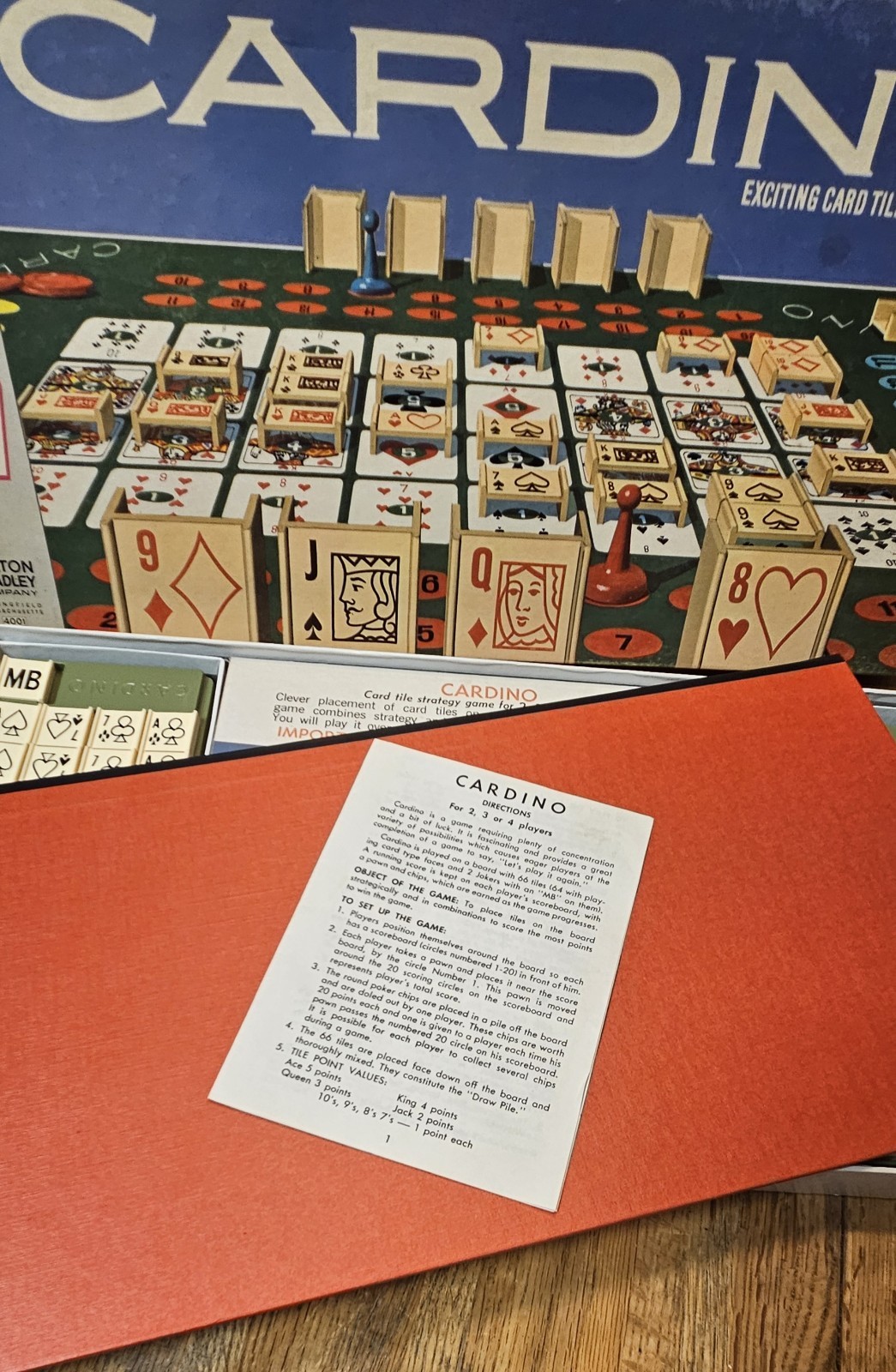 Milton Bradley Cardino Strategy Board Game Vintage 2+ Players Ages 10+ MPN 4001