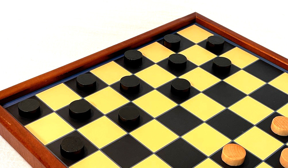 Backgammon & Checkers 2-in-1 Game Set with 10″ x 10″ Reversible Board