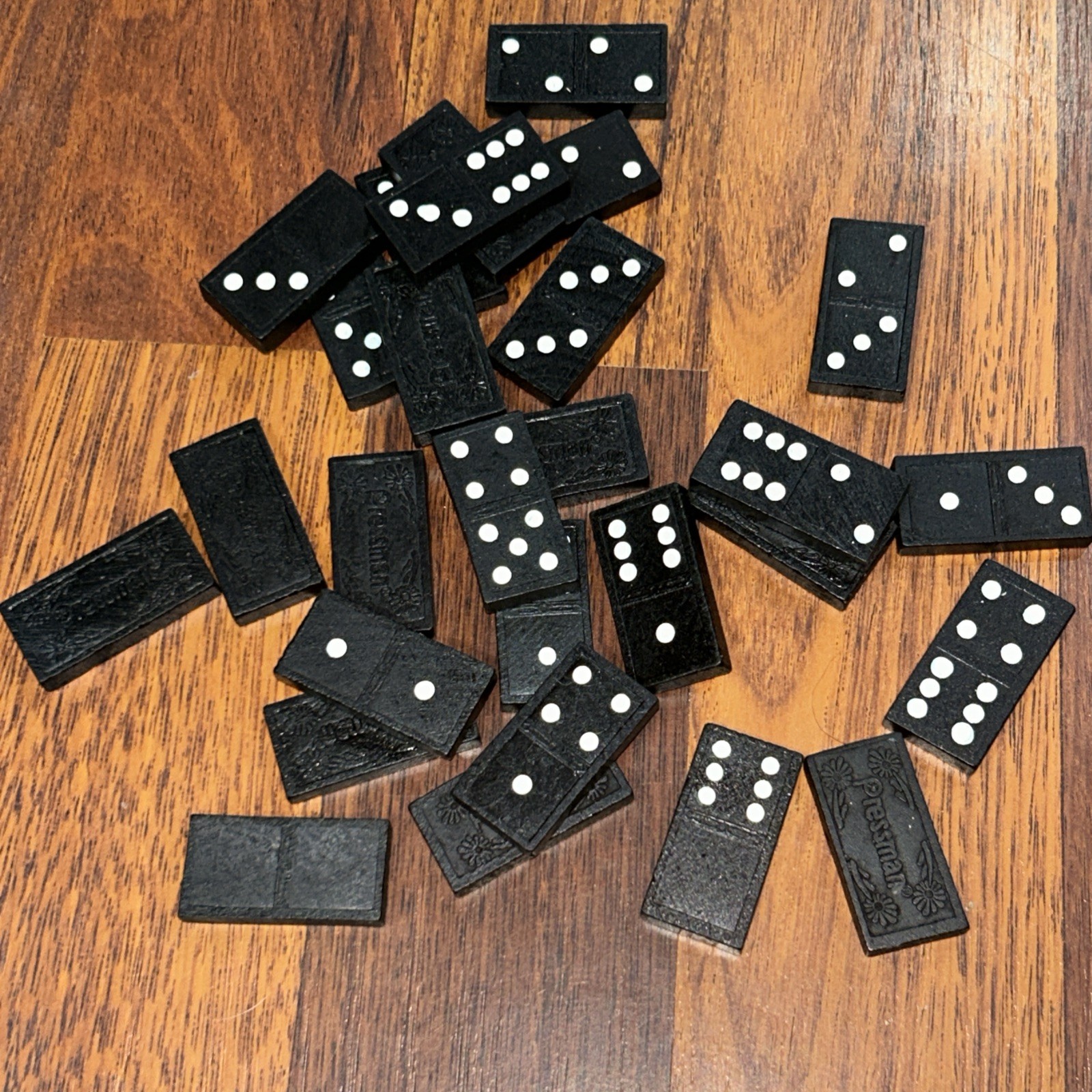 Pressman Double Six Wooden Dominoes 28 Count