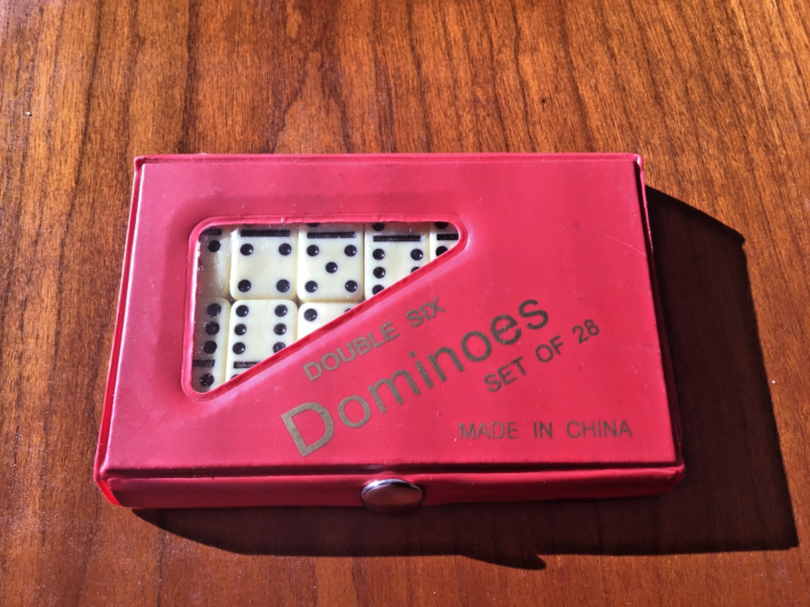 Vintage Double 6 Dominoes Travel Size New With Red Case