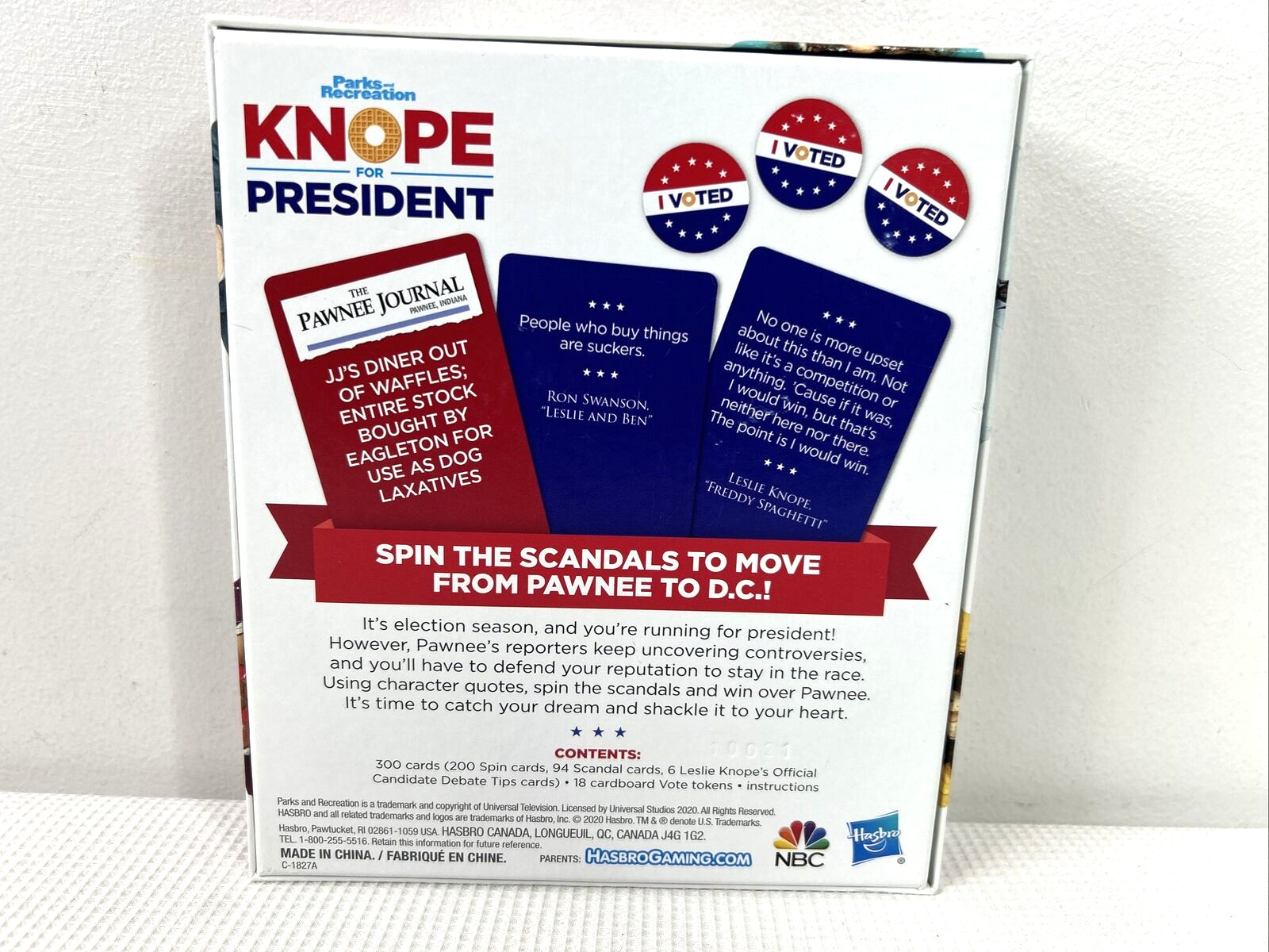 KNOPE FOR PRESIDENT Party Card Game 2020 Hasbro Gaming EUC Complete