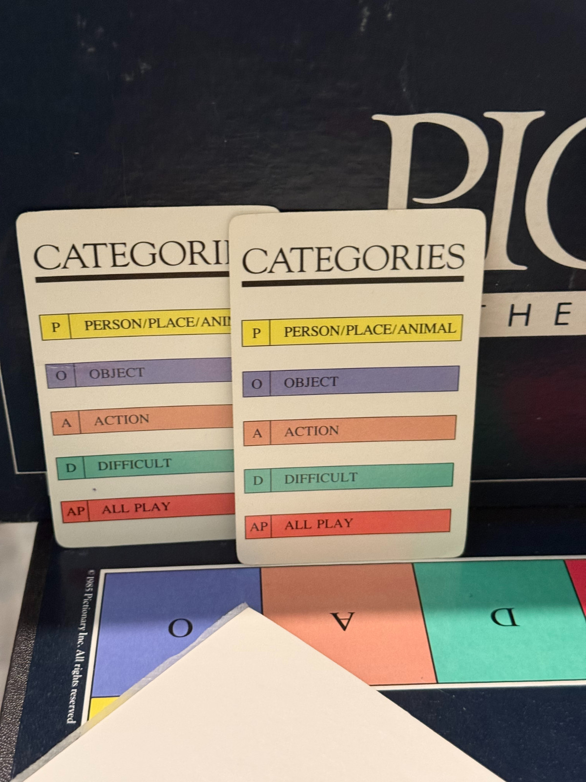 Pictionary 1985 First Edition Board Game Original Box Classic Drawing Game