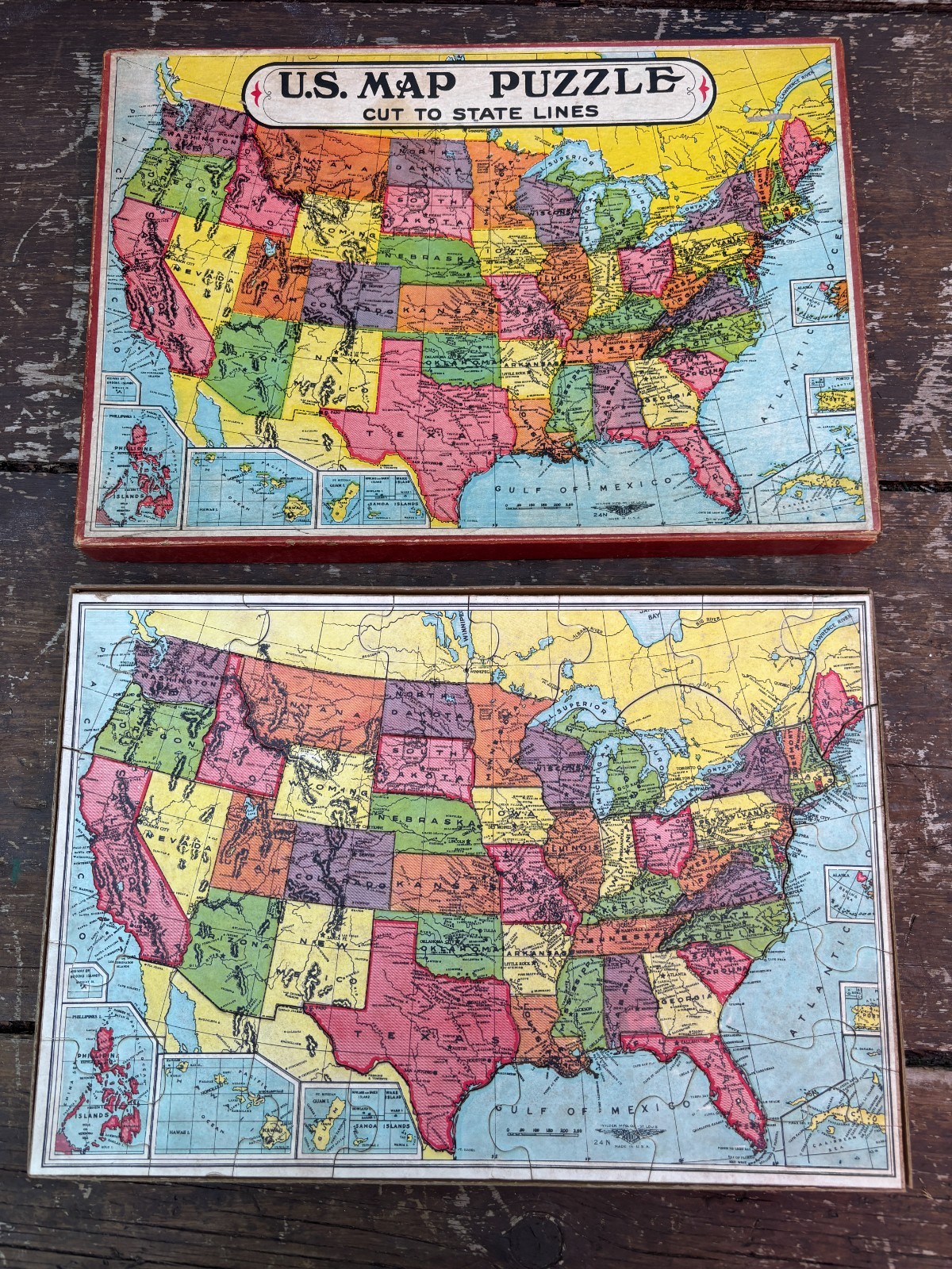Vintage Map of the United States puzzle Wilder Co. No 24N Complete!