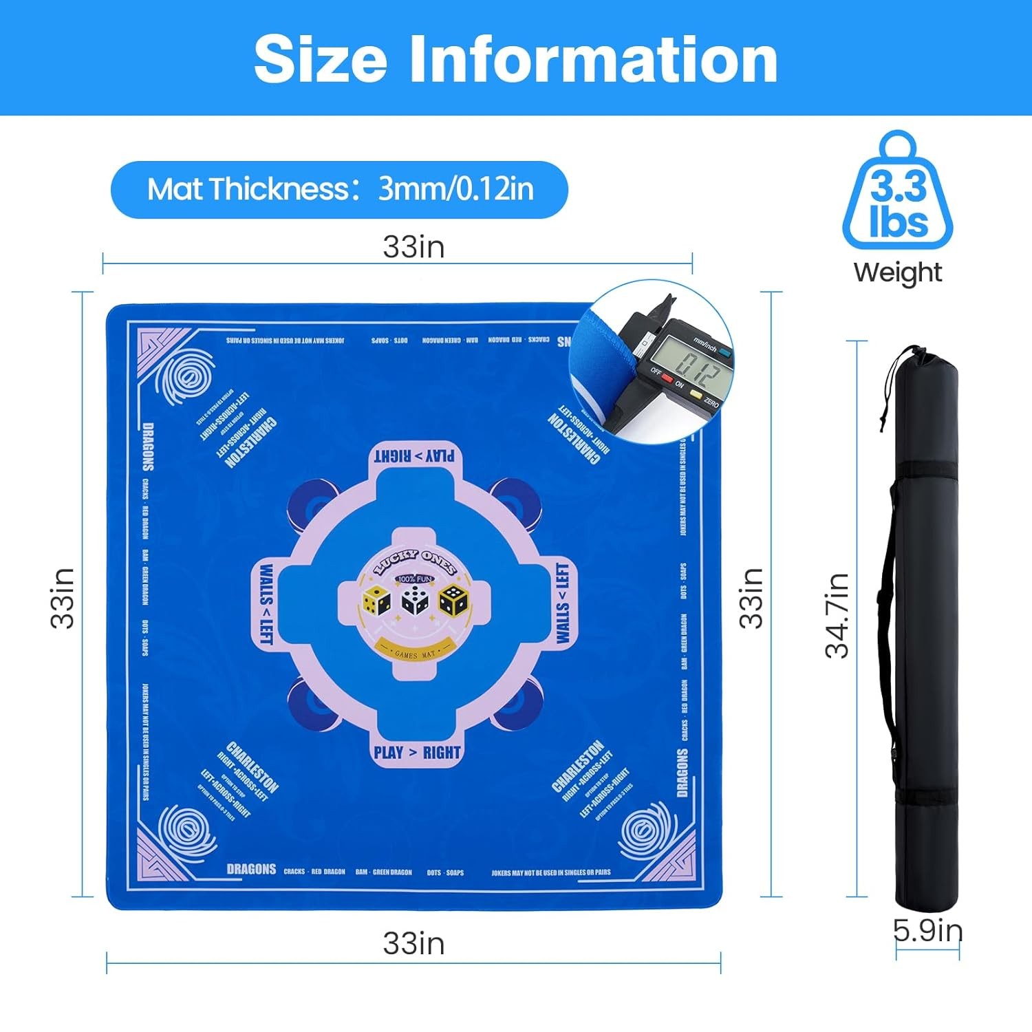 American 33″x33″ Non-Slip Noise Reduction Mahjong Table Game Mat for Sale