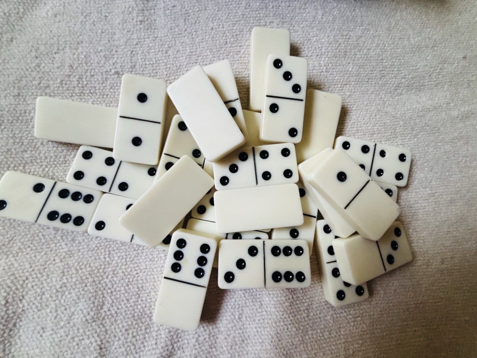 Dominoes Tiles Games Set- 28 Piece Double-Six Ivory, Classic Numbers Table