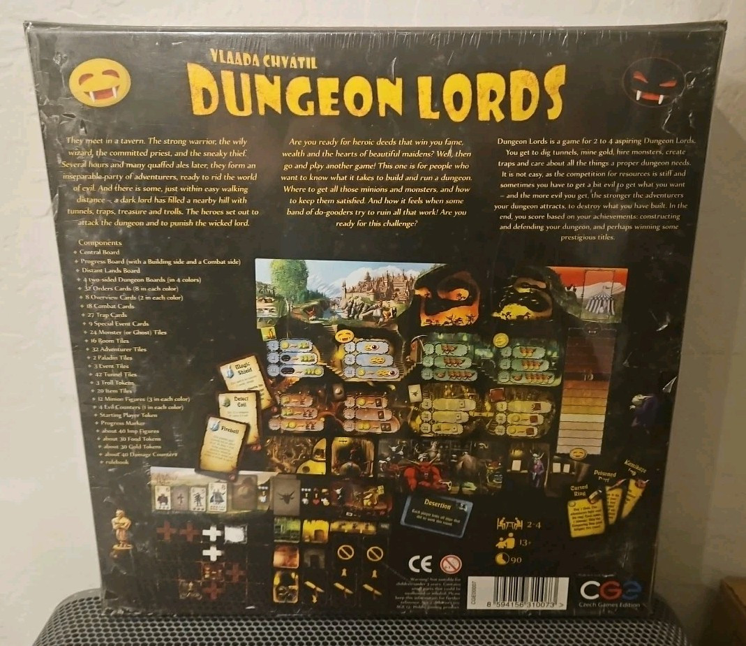 Dungeon Lords Board Game Czech Games Edition CGE00007 New Sealed Free Shipping