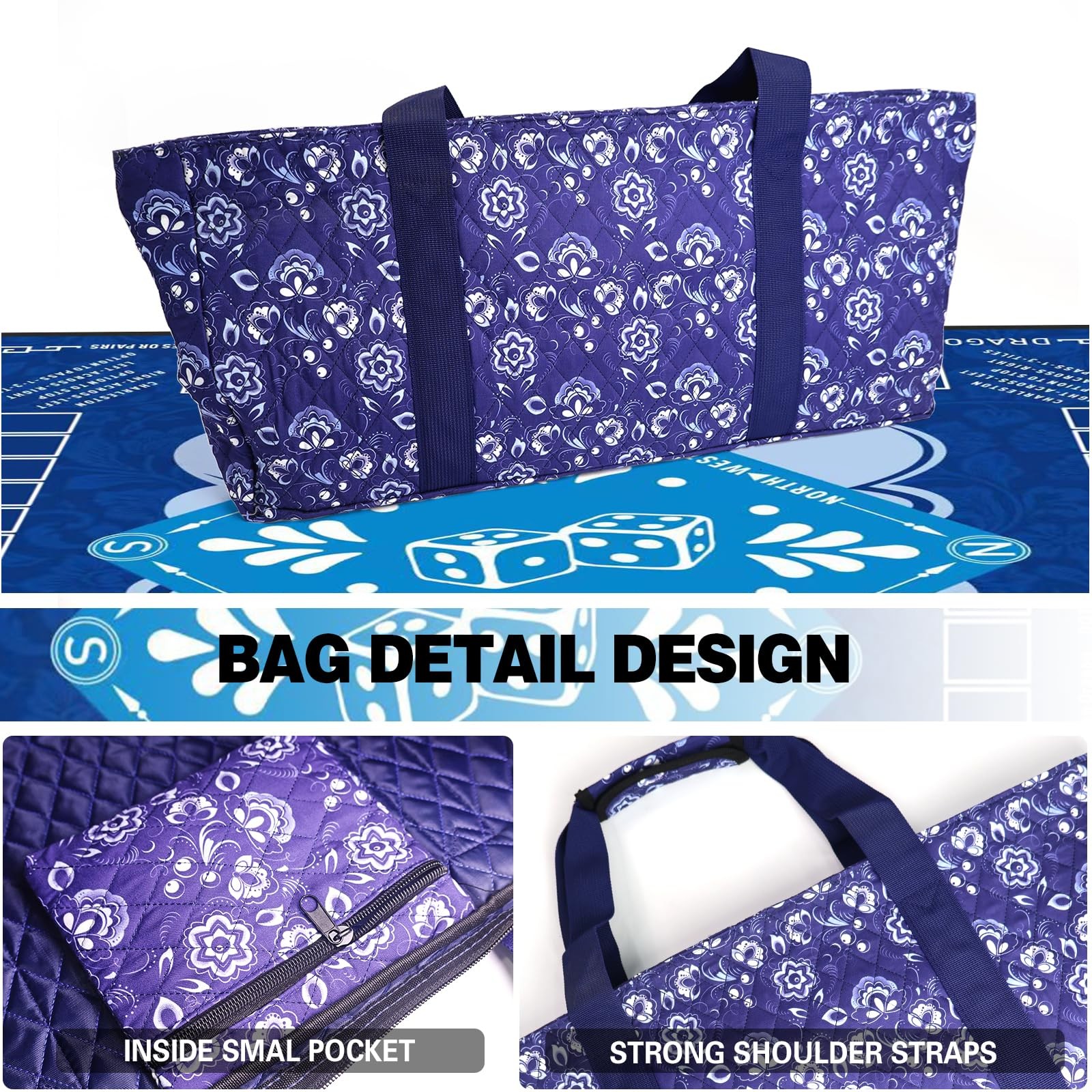American Mahjong Game Set, Portable Carrying Bag,Acrylic 160 Tiles,Western Ma…