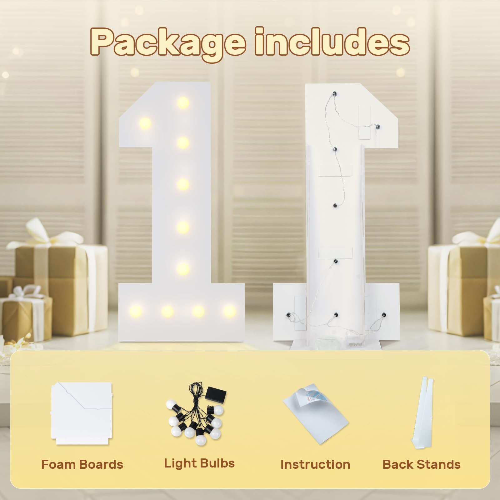 Bugame 4FT 70 Marquee Numbers, Big 70 Light Up Numbers for 4 feet, Number 70