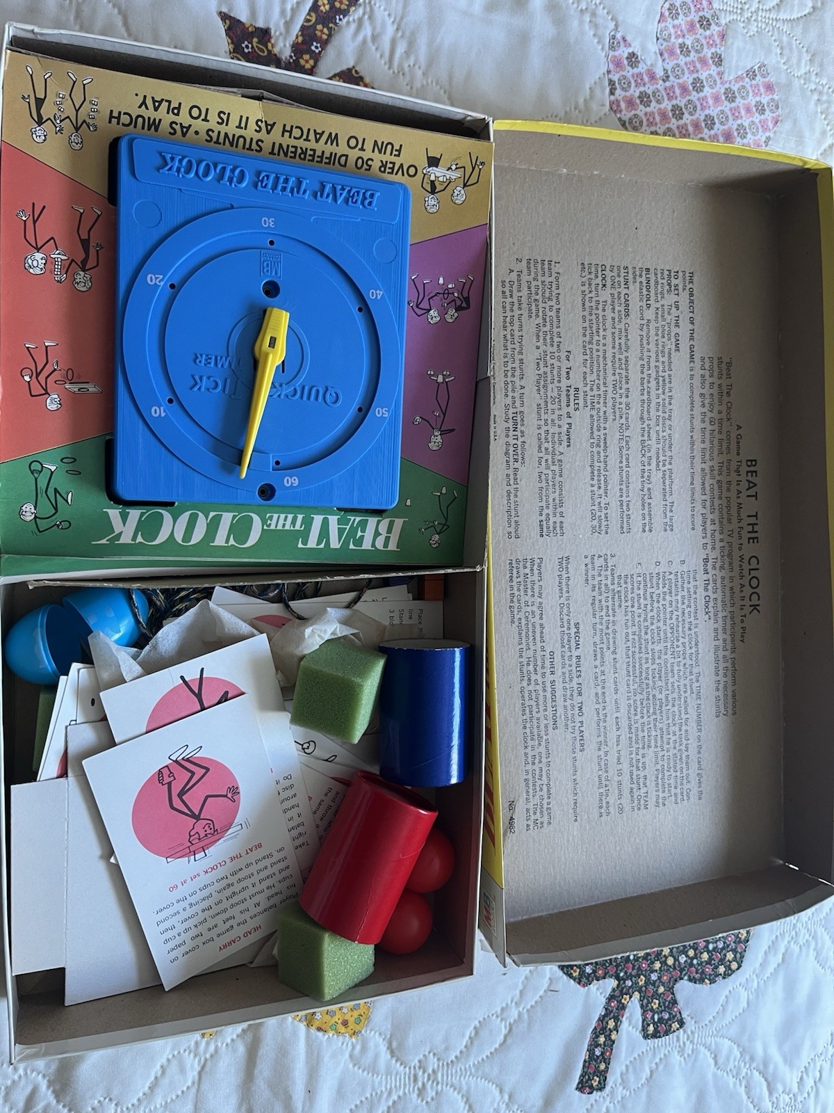 Fun Vtg 1969 ~Milton Bradley BEAT THE CLOCK Board Game vintage