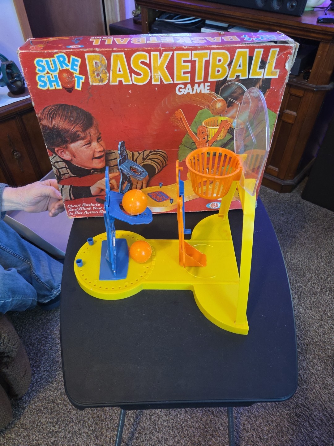 IDEAL SURE SHOT BASKETBALL GAME 1970 BOXED COMPLETE RETRO