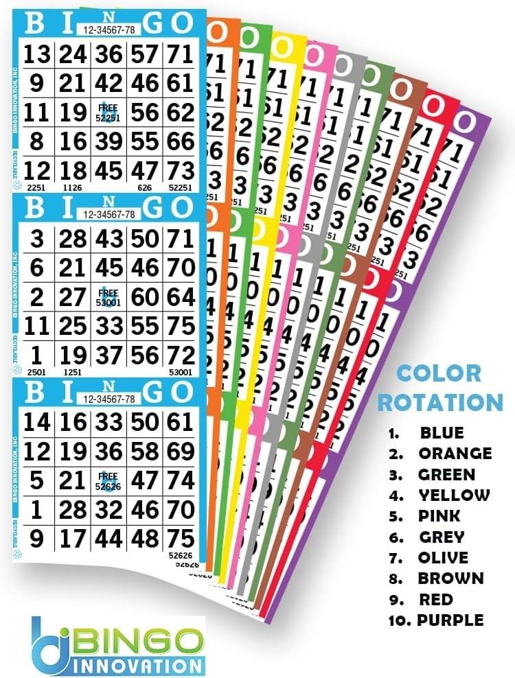 Bingo Books – 3 Faces, 10 Pages Each, 100 Disposable Game Books – Bold Dauber Sh