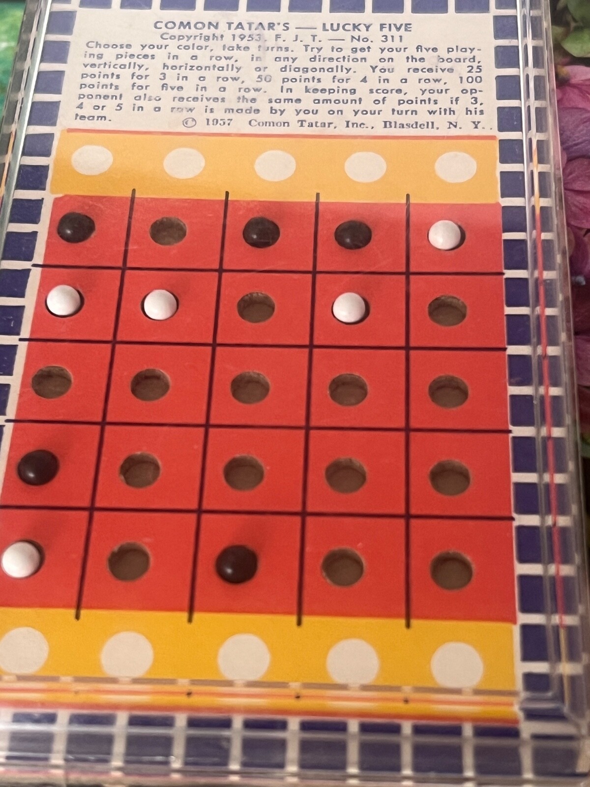Dexterity Puzzle Game Vtg Comon Tatars Lucky Five 1953 #311 Family Fun EUC S1