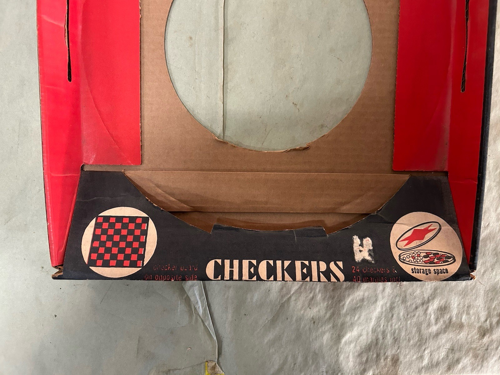 Vintage Ohio Art No. 537 Combo Chinese & Regular Checkers Game Open Faced Box