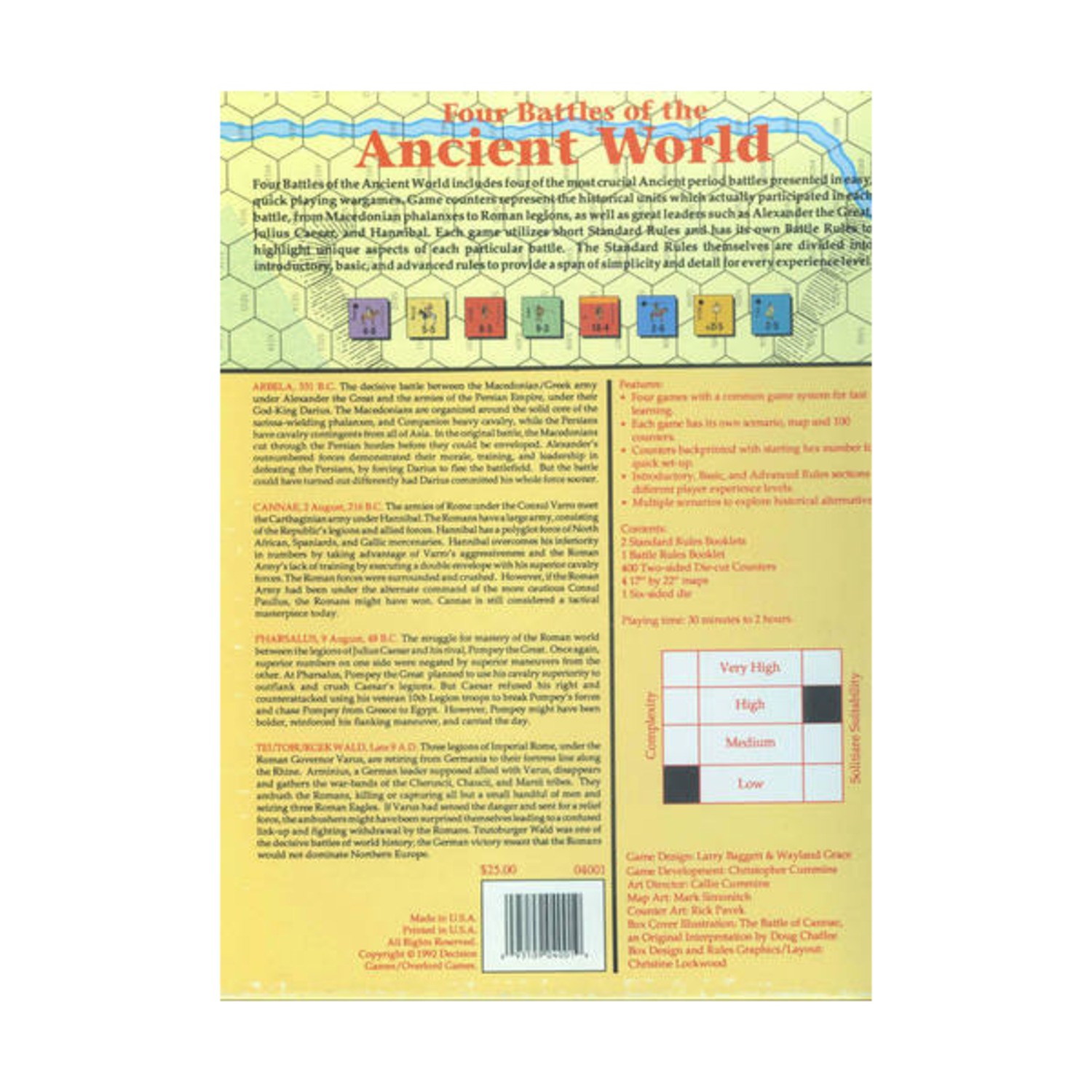 Decision Games Wargame Four Battles of the Ancient World Box VG+/NM
