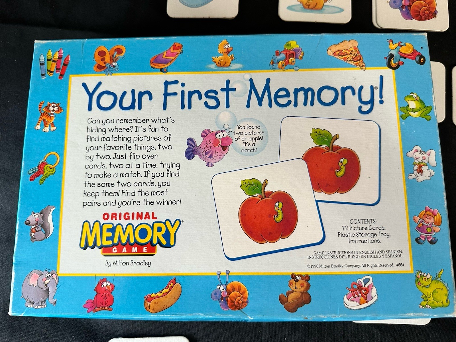 Vintage Original Memory Game 1996 Matching Game Milton Bradley COMPLETE