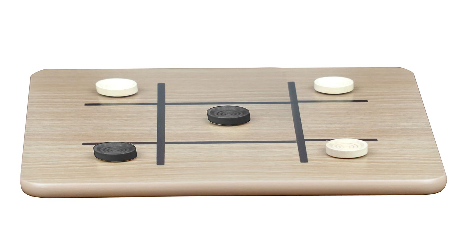 Reversible Wooden Game Board Chess Checkers Tic Tac Toe Set Pieces Family Fun