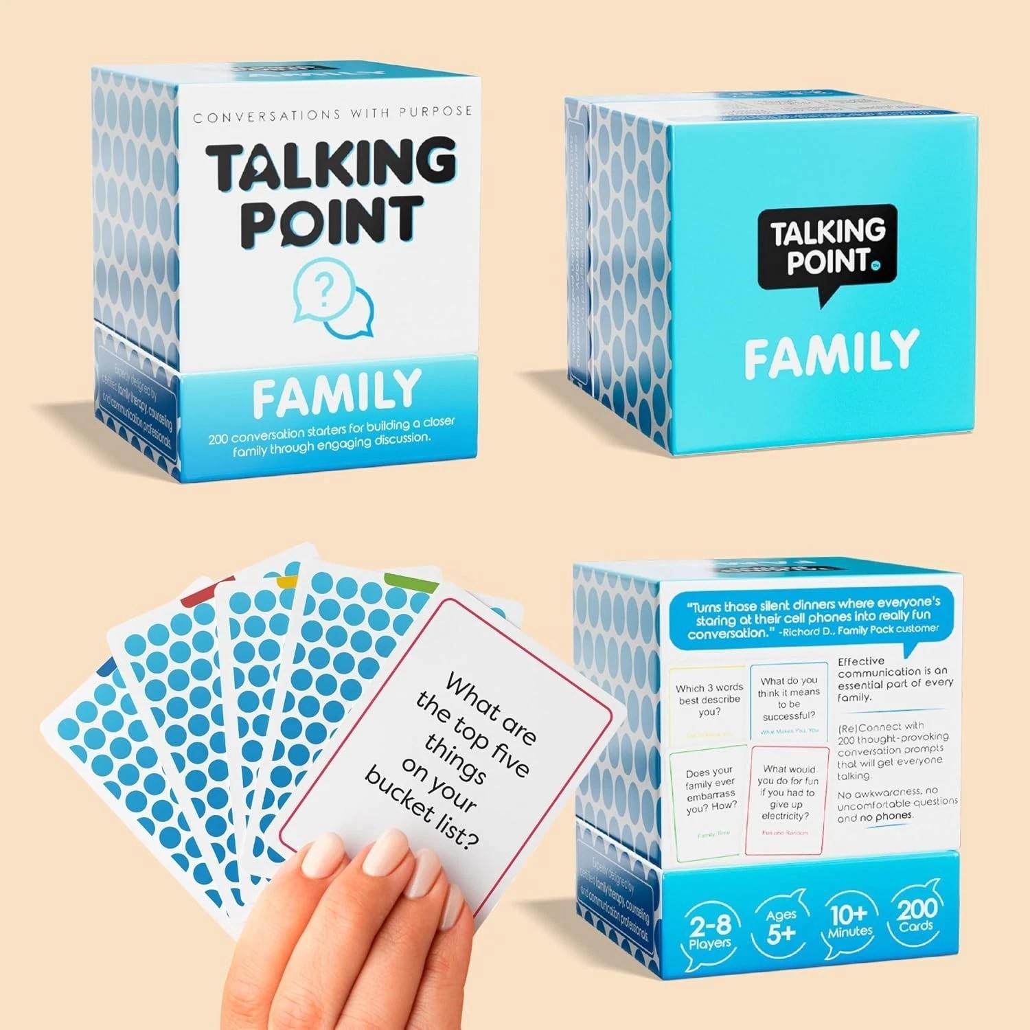 200 Family Conversation Cards for Kids & Adults – Put Down the Phones & Conne…