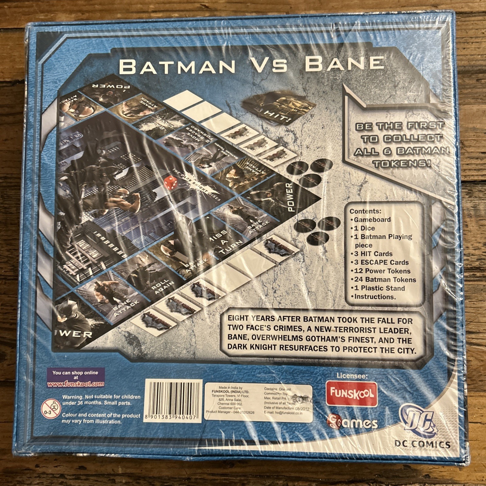 RARE! NEW SEALED Batman Vs Bane Dark Knight Rises Board Game Funskool DC Comics