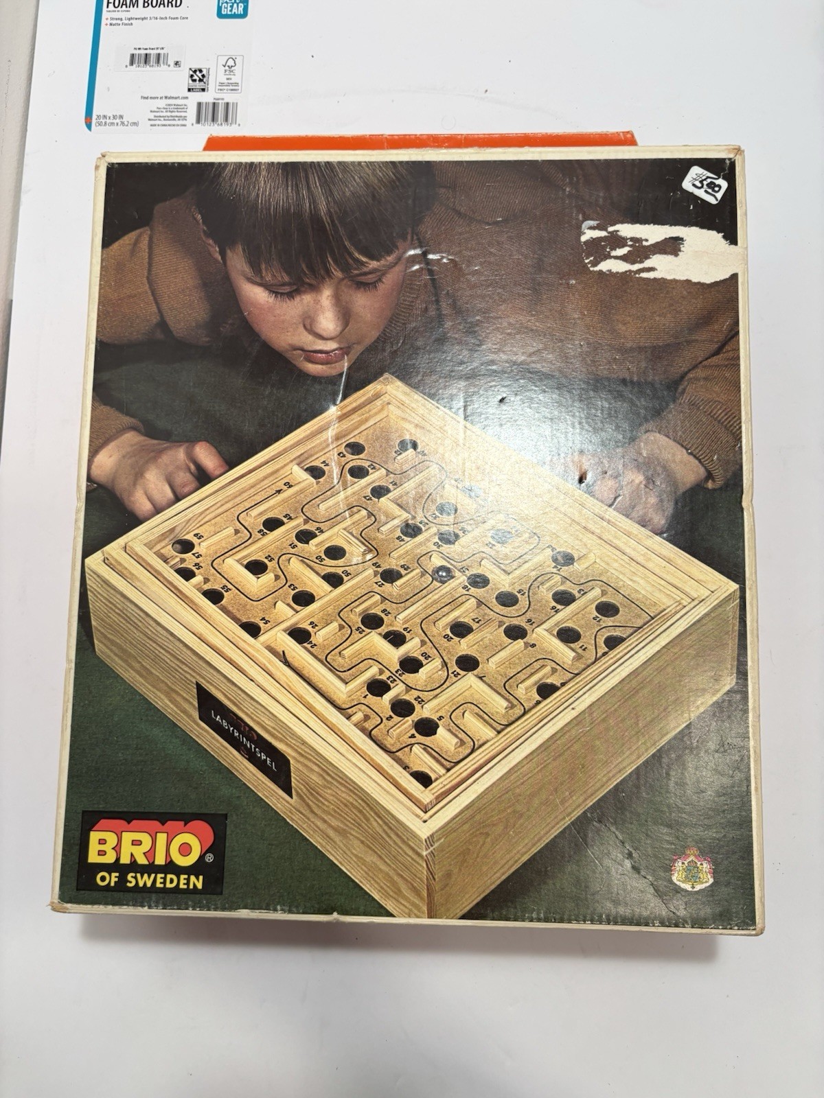 Vintage Brio Labyrinth Wooden Board Game Sweden Labyrintspel 31804 WORKS W Ball
