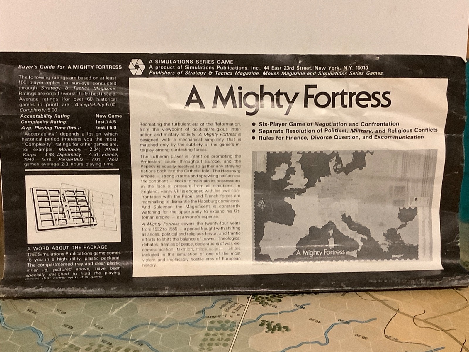 A MIGHTY Fortress 1532-1555 Unpunched SPI 1977 multi-player Protestant-Catholic