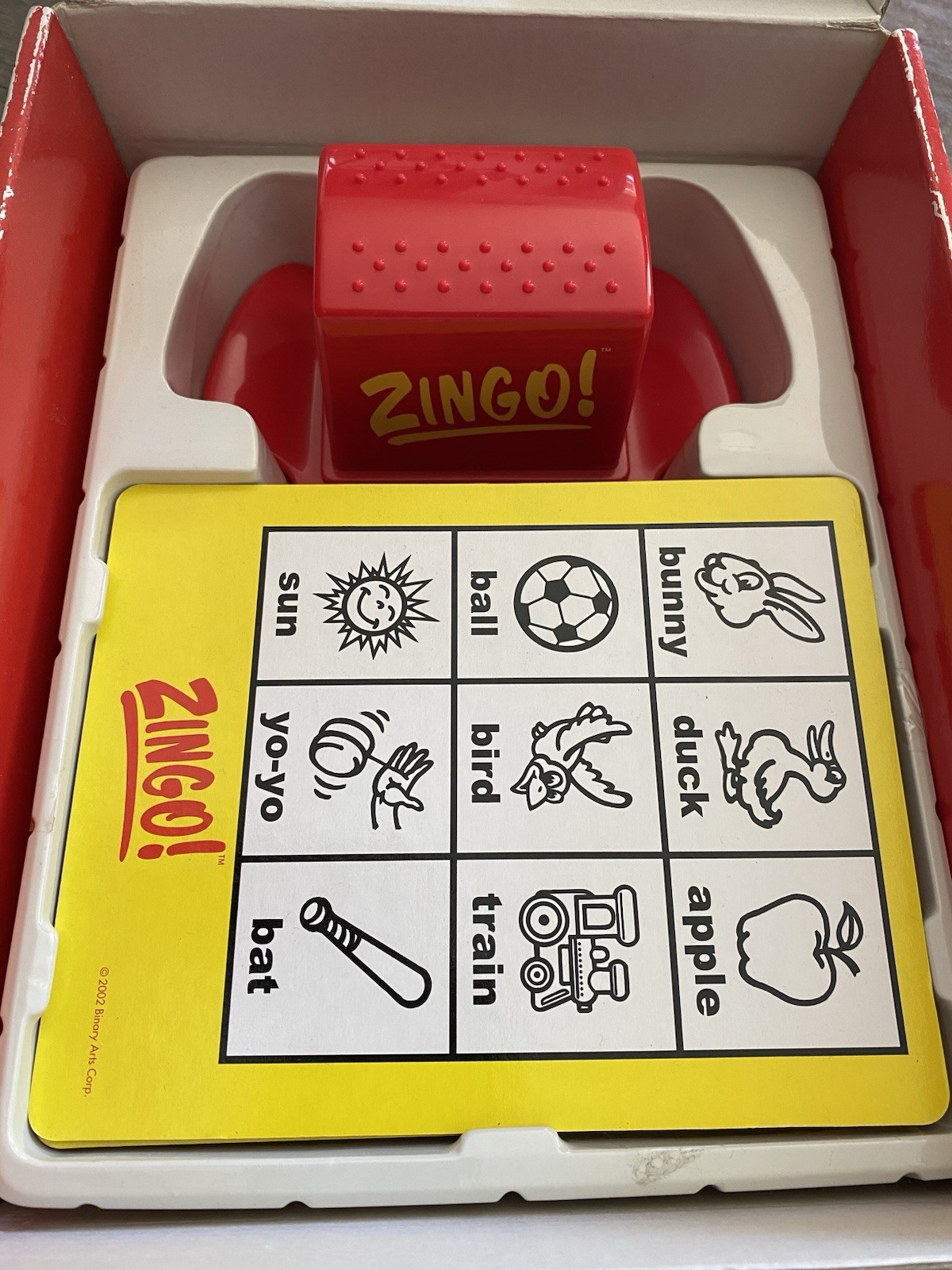 Vintage 2002 Binary Arts “ZINGO! BINGO with a ZING!” Game Ages 4+, 2-8 Players