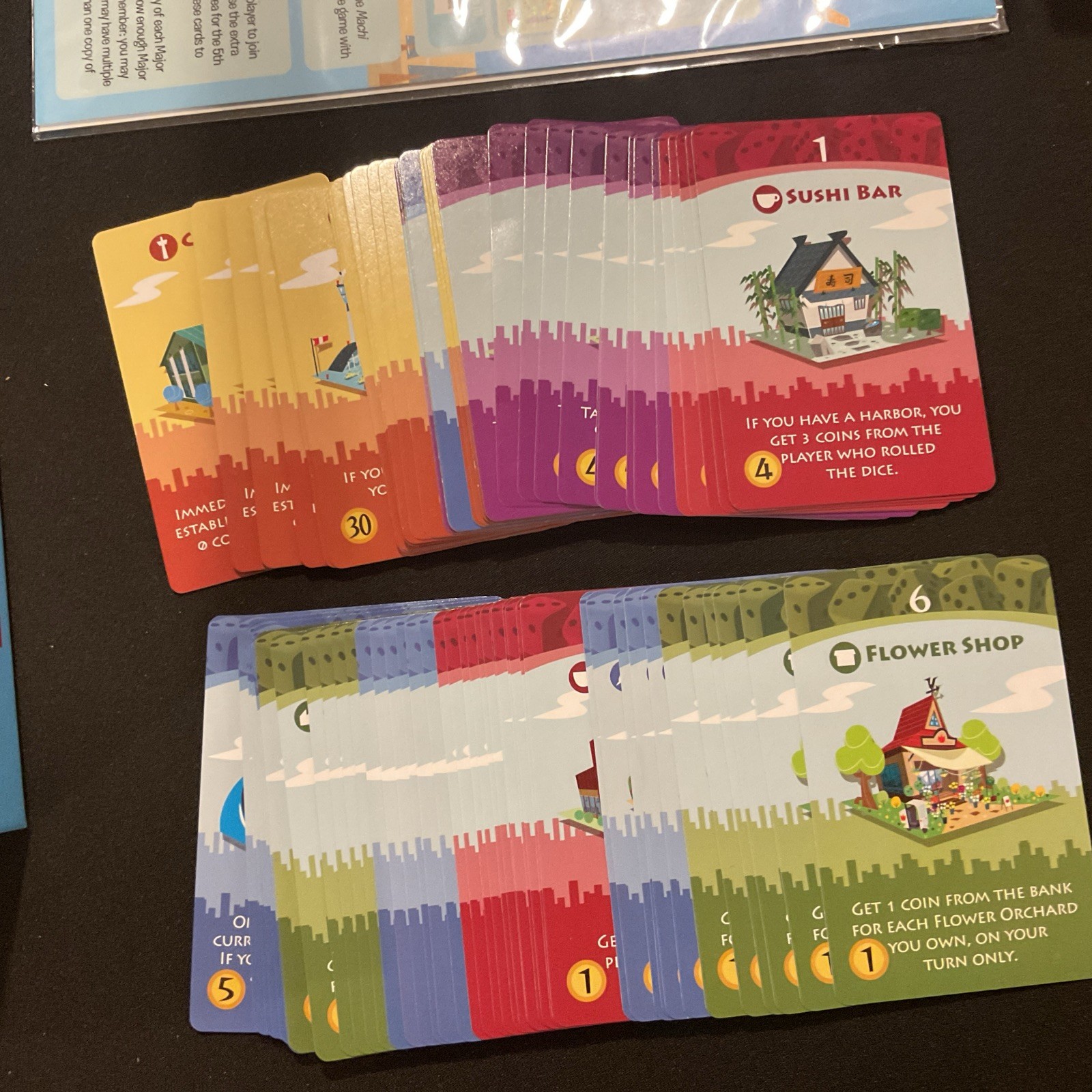 Machi Koro Base Board Game, Promo Cards & Harbor Expansion & Millionaire’s Row