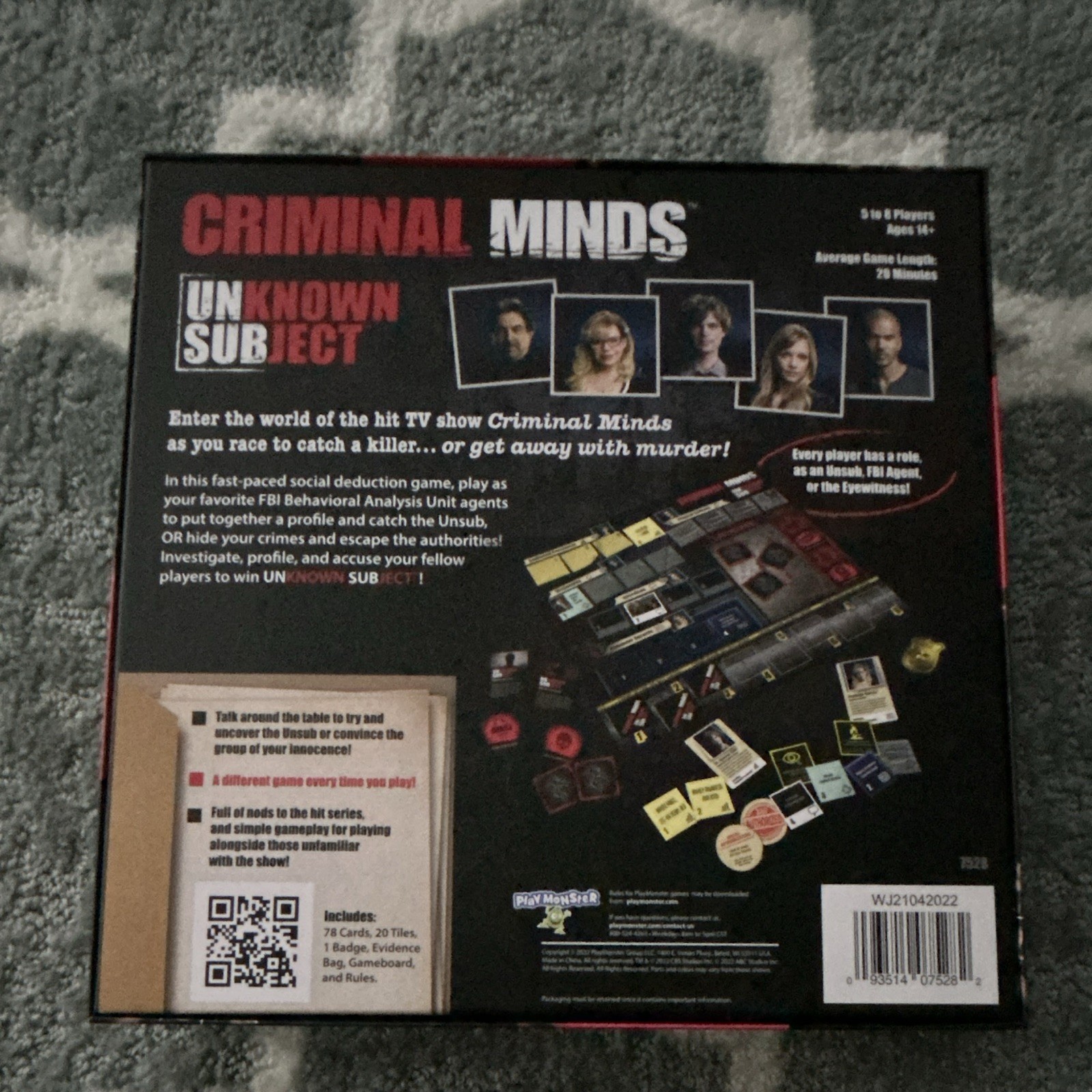 PlayMonster Criminal Minds: Unknown Subject Social Deduction Board Game 5-8 14+