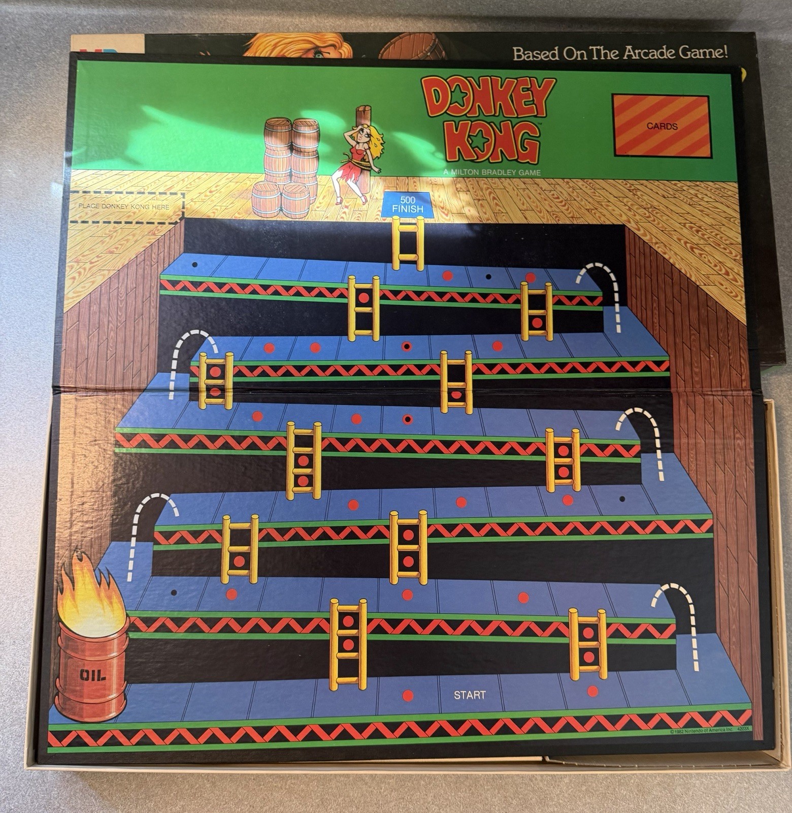 1982 Milton Bradley Donkey Kong Board Game Nintendo Complete Minus 1 Sticker