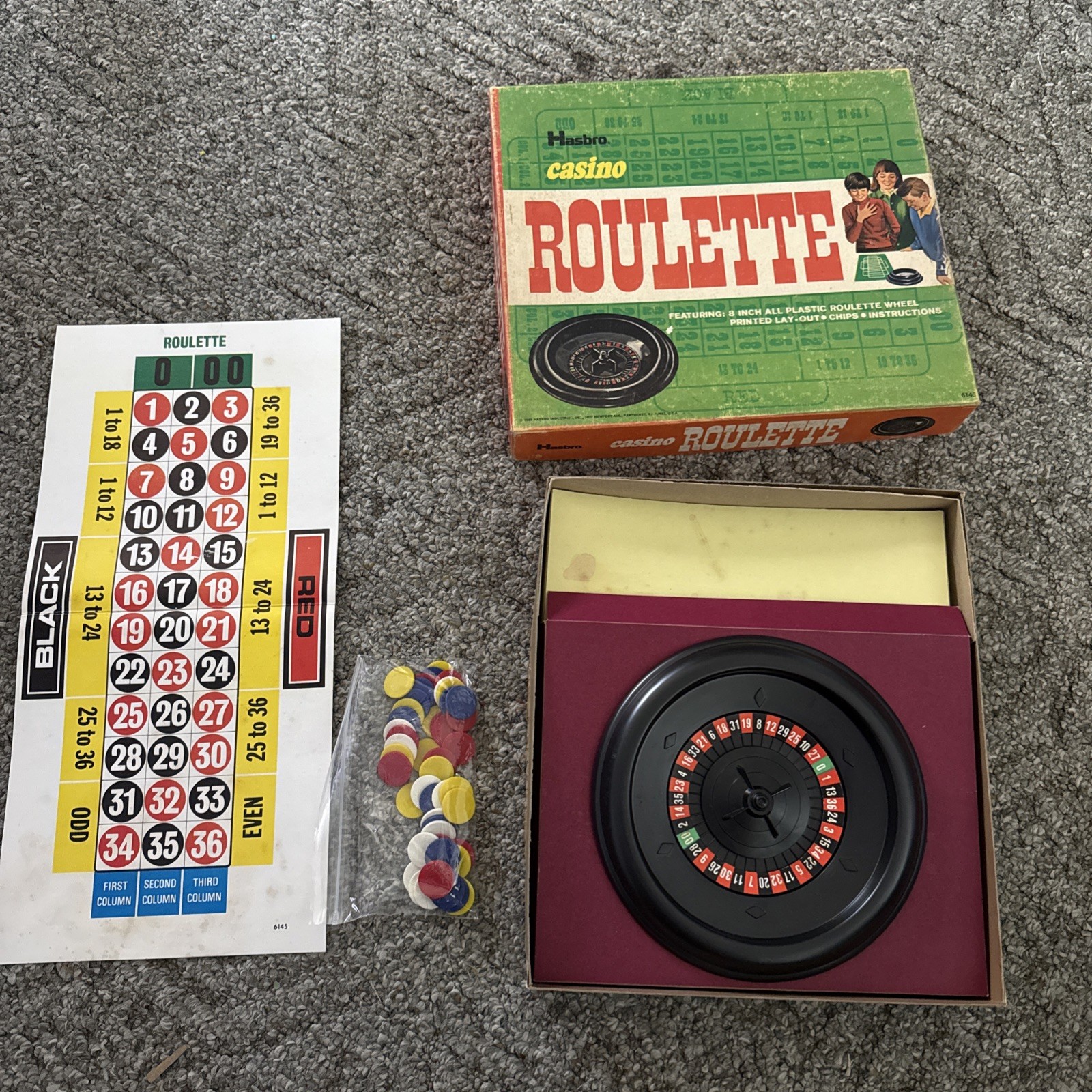 Vintage Hasbro casino Roulette game 1969 family game gambling betting game night