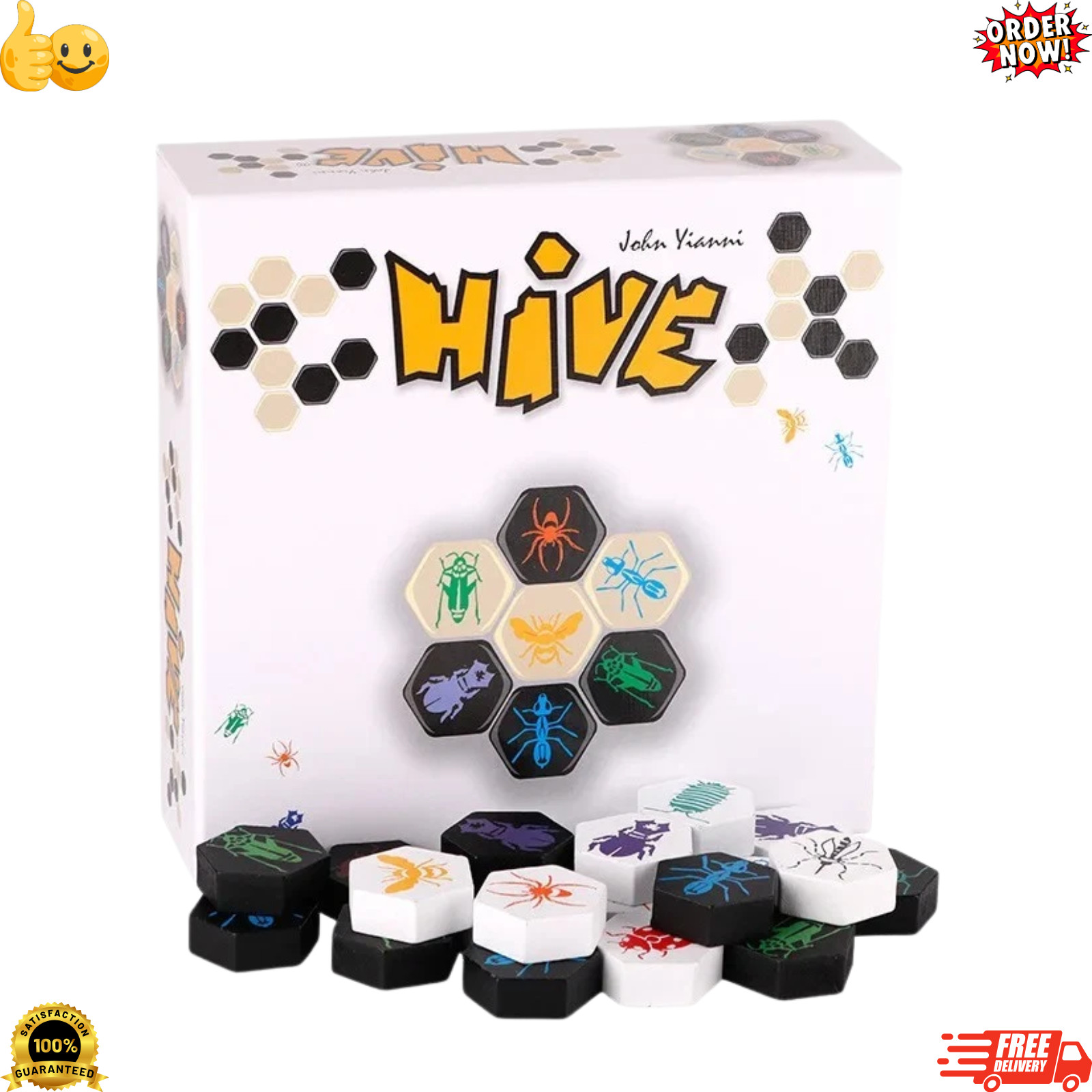 Hive Board Game 2 Player Family Fun Strategy Travel Party Entertainment Game